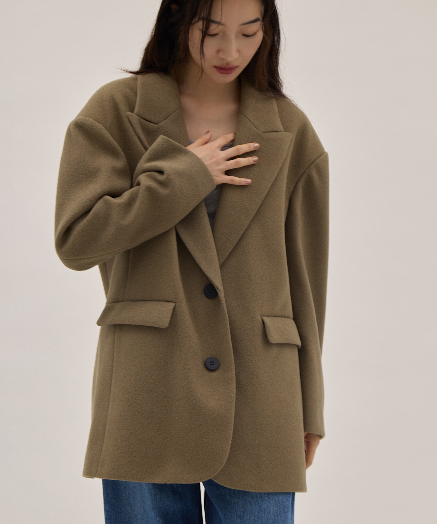 Needle rever stretch Jacket Coat PHEENY