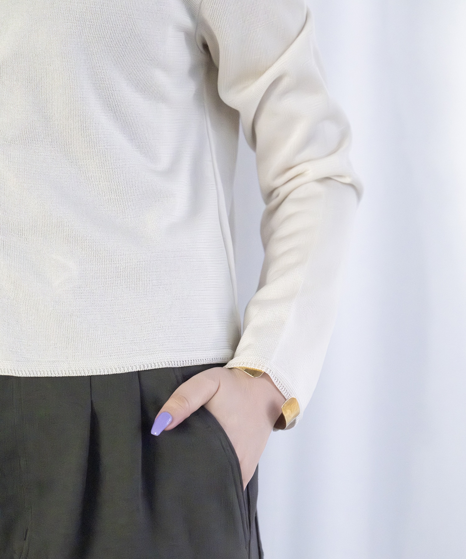 別注MULTI BUTTON KINT BLOUSE TAN