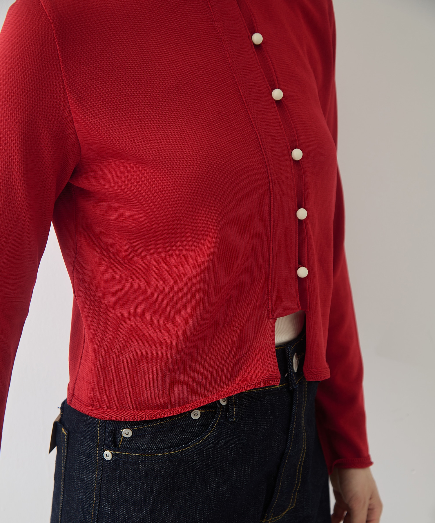 別注MULTI BUTTON KINT BLOUSE TAN