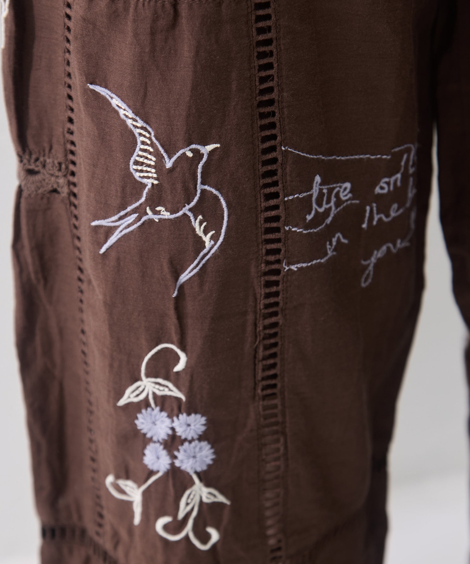 Embroidery Patchwork Trousers TODAYFUL