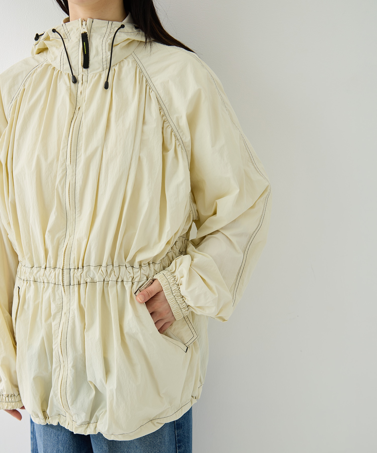 Nylon Gather Blouson TODAYFUL