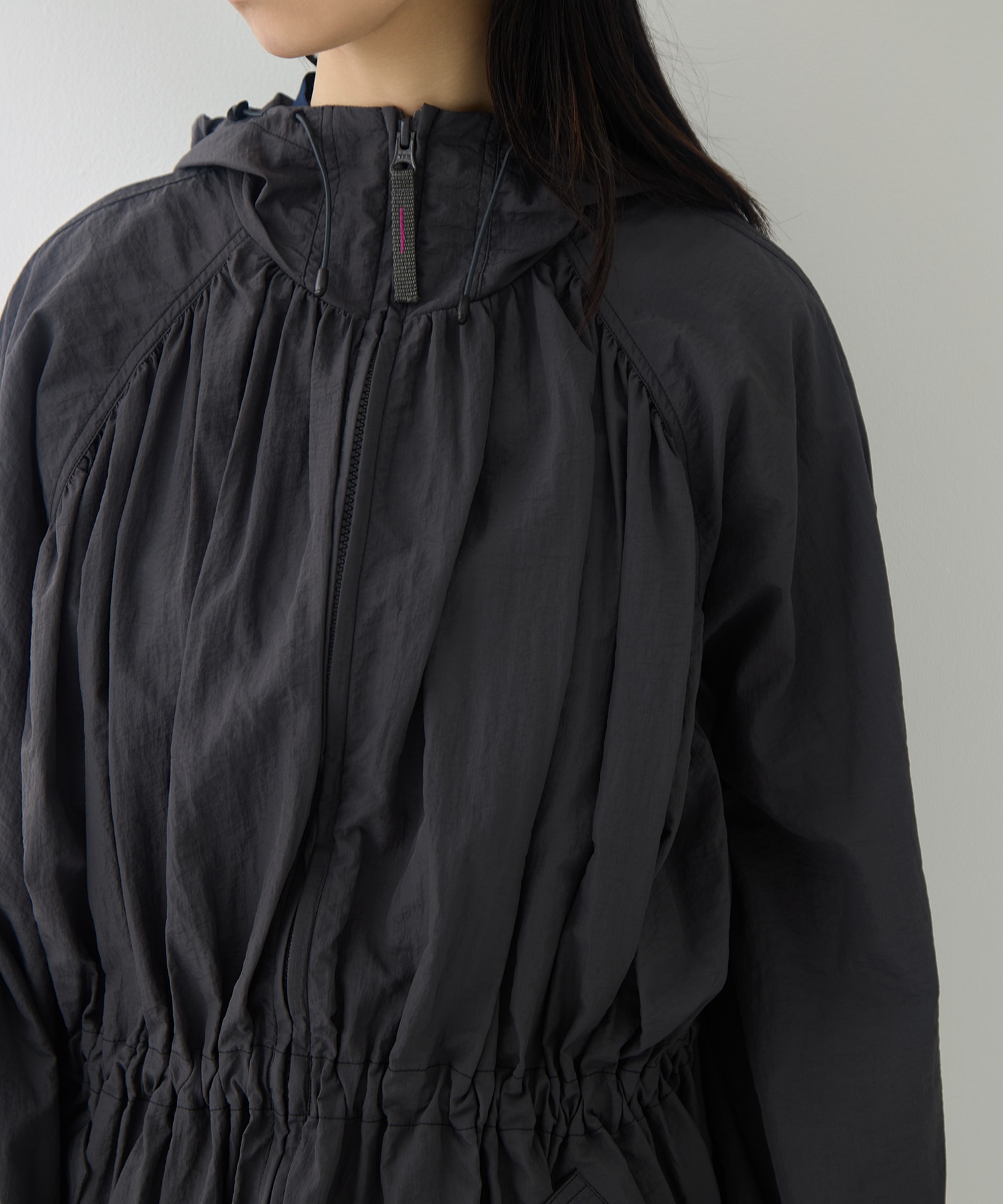 Nylon Gather Blouson TODAYFUL