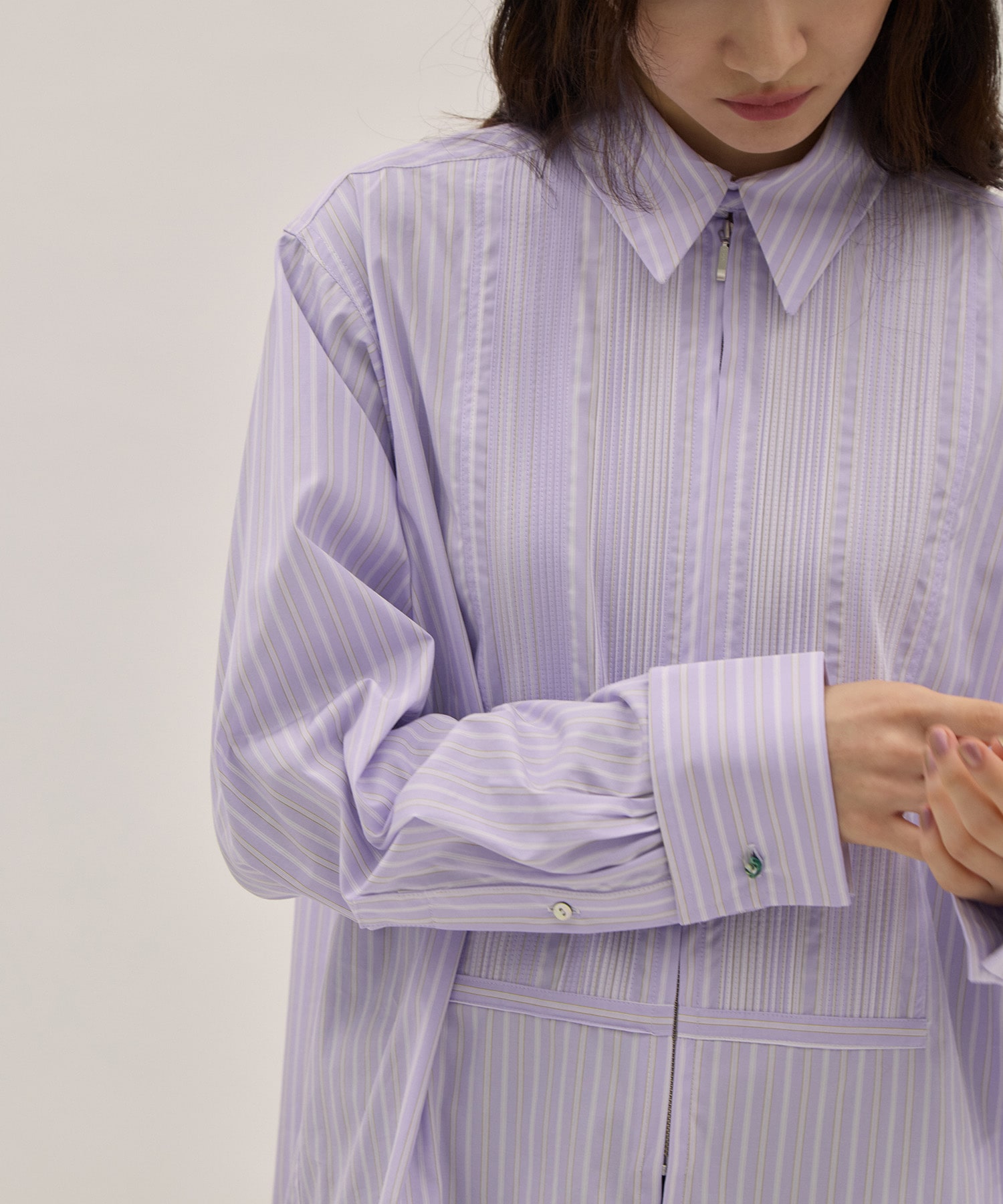 Pintuck FrontZip Shirt PONTI