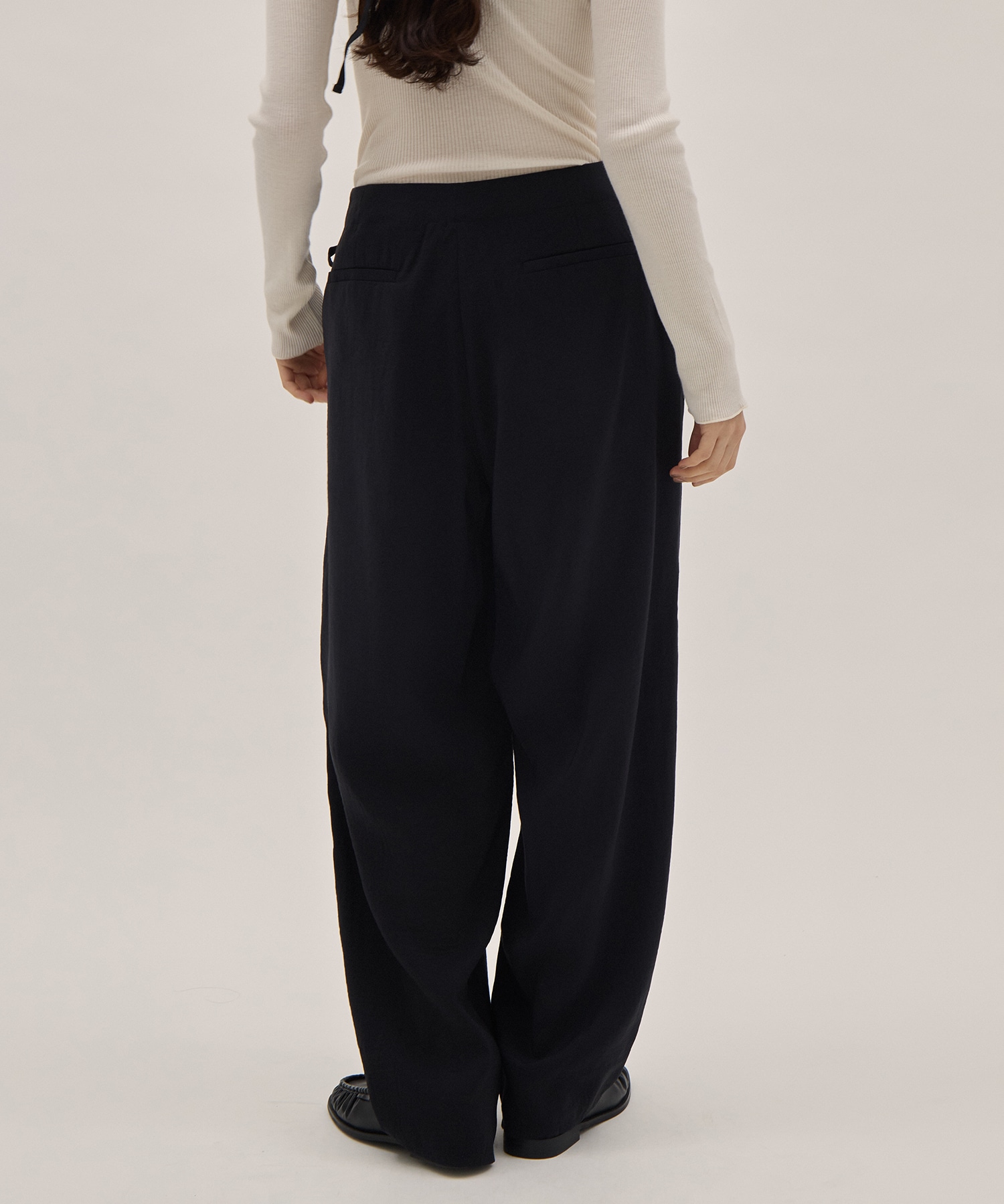 RAYON-POLYESTER BROAD TROUSERS YLEVE