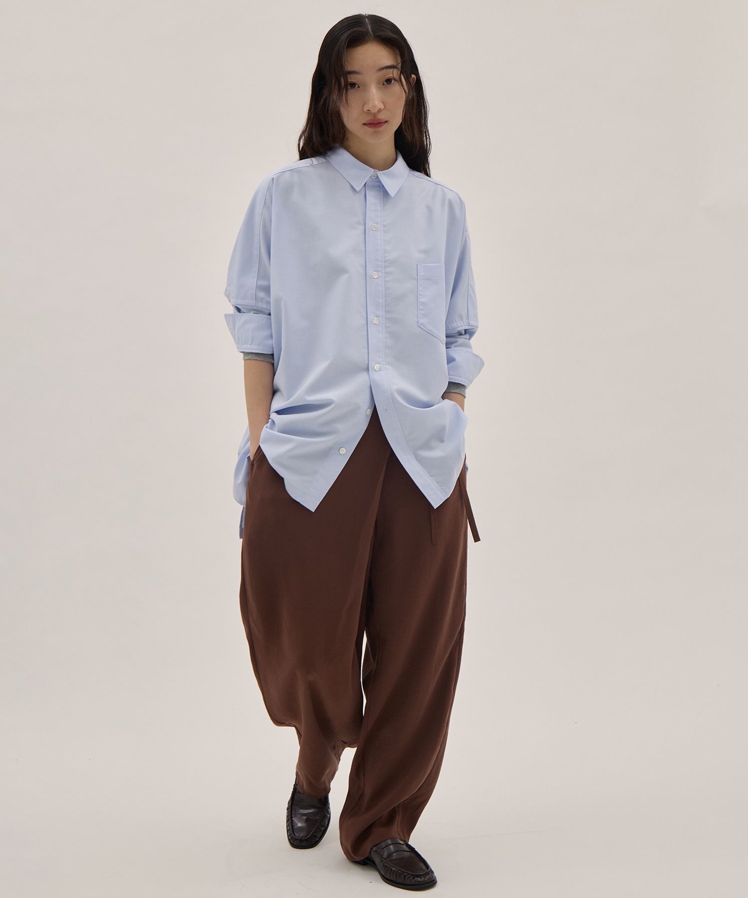 RAYON-POLYESTER BROAD TROUSERS YLEVE