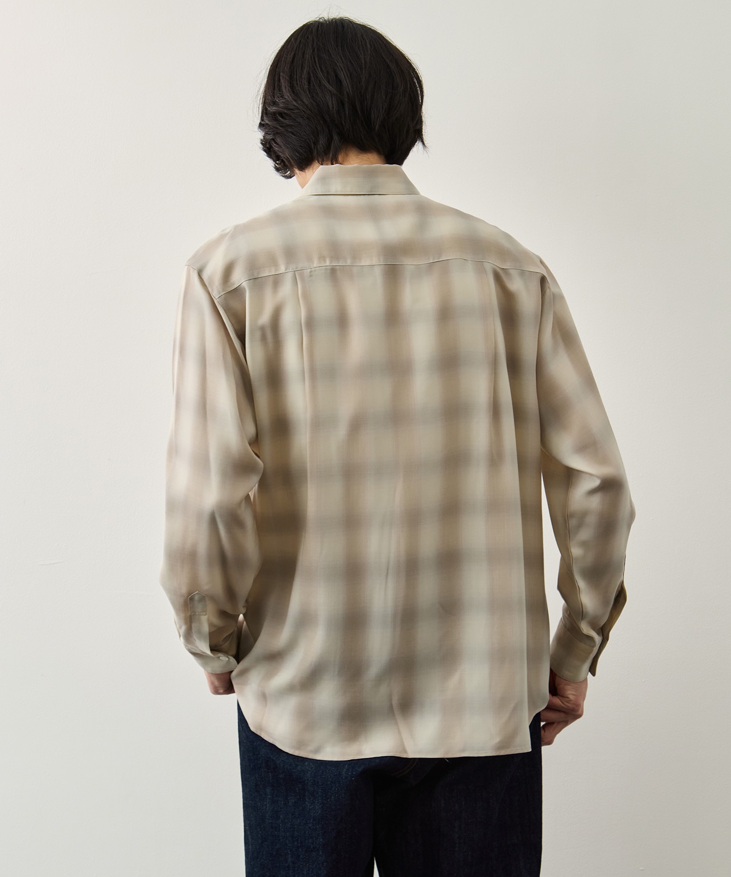 キュプラアムンゼンオンブレチェックシャツ KEY TIMEZ