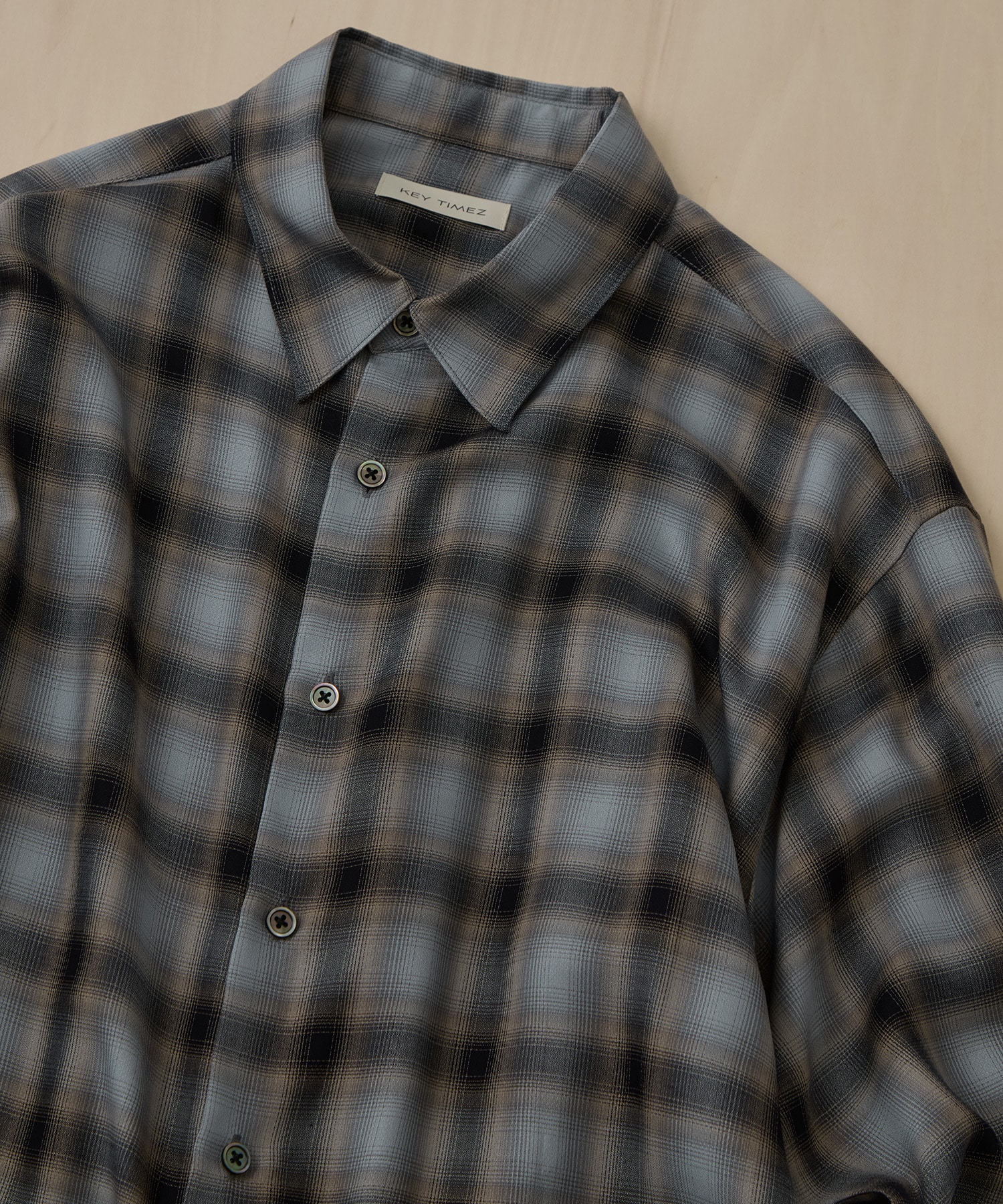 キュプラアムンゼンオンブレチェックシャツ KEY TIMEZ