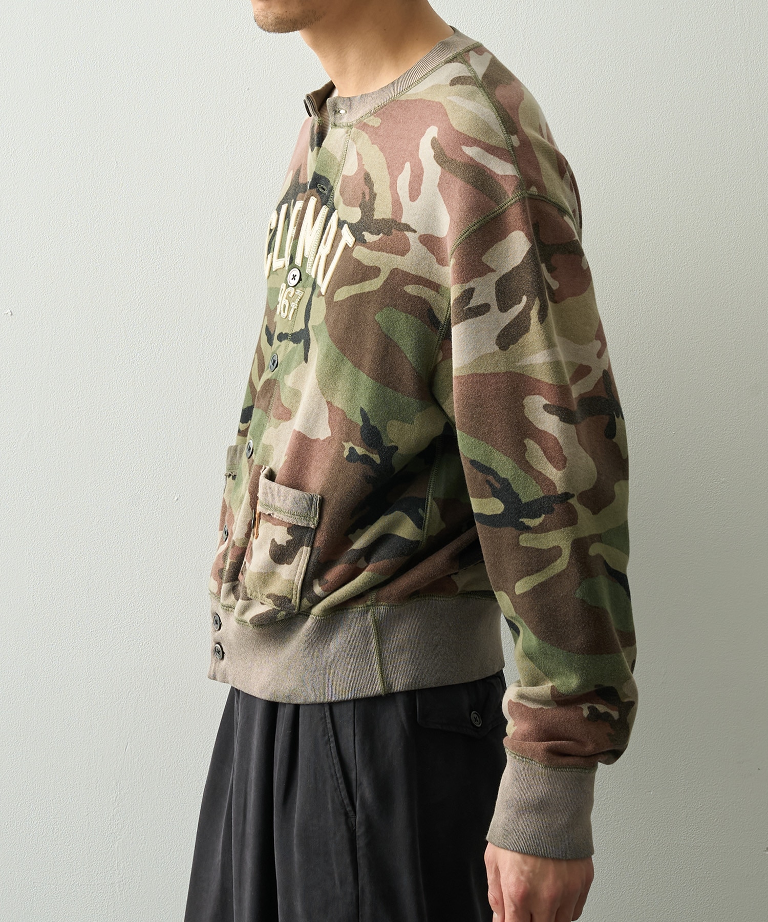 Camo Sweat Cardigan KHOKI