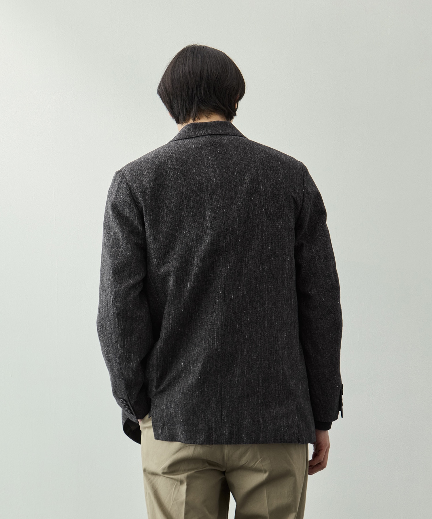 Cotton Mix Nep Double-Breasted Jacket blurhms