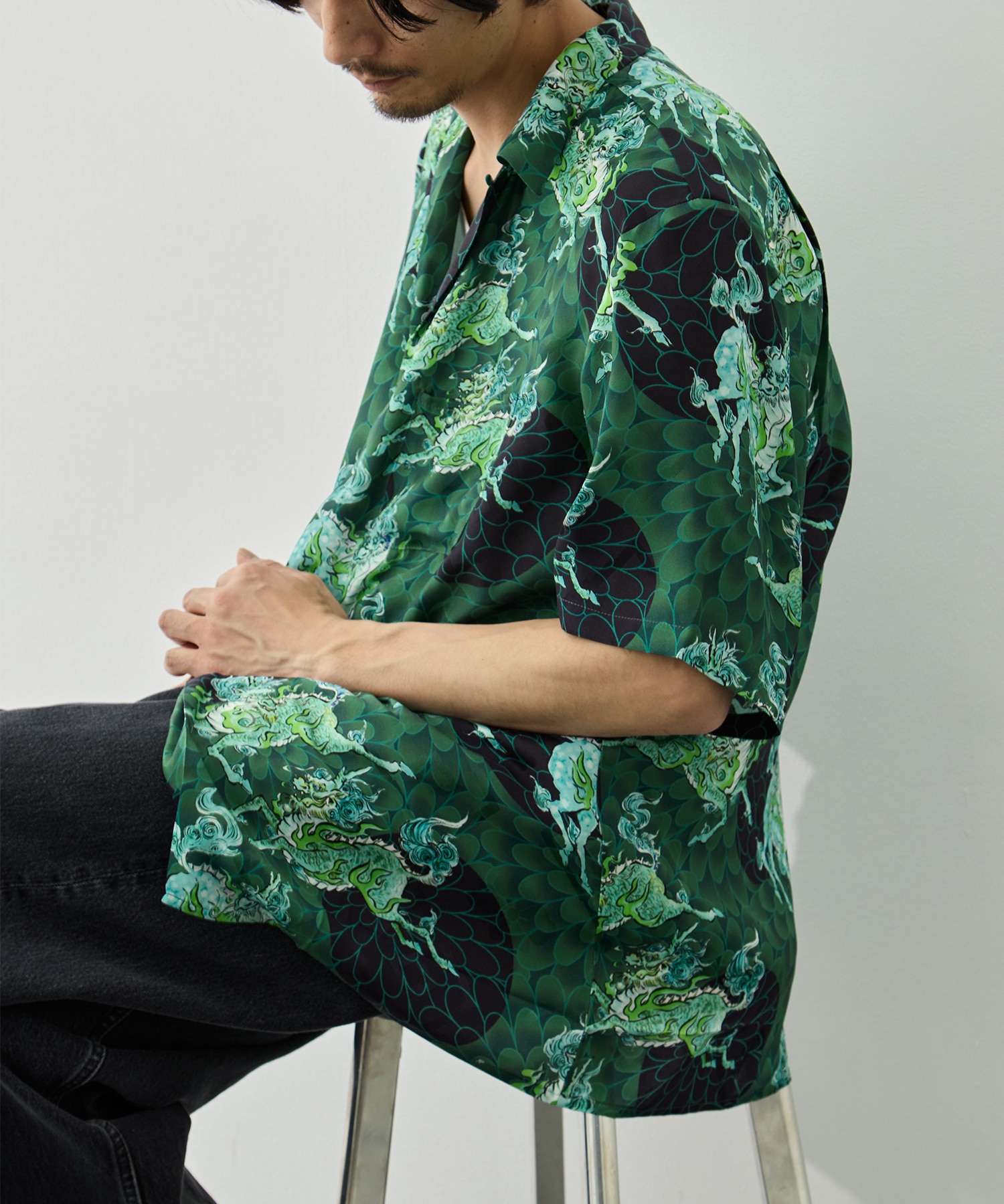 SILK CUPRO SHORT SLEEVE ALOHA SHIRT NIPOALOHA