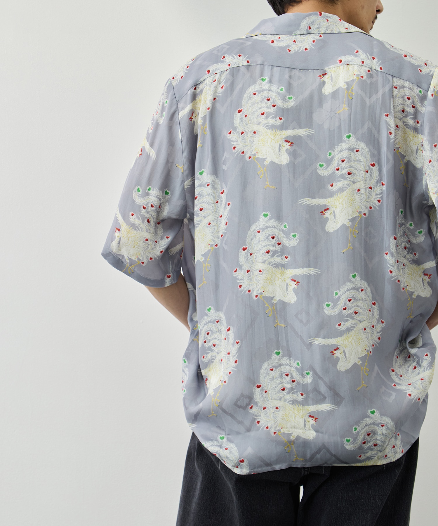 SILK CUPRO SHORT SLEEVE ALOHA SHIRT〈PHOENIX / LIGHT PERPLE〉 NIPOALOHA