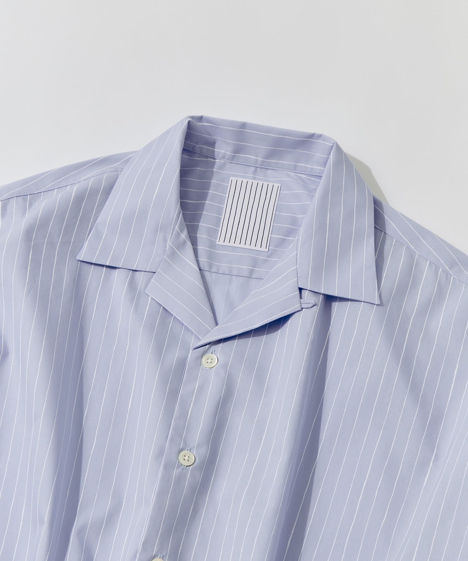 COTTON STRIPE OPEN COLLAR SS SHIRT S.F.C