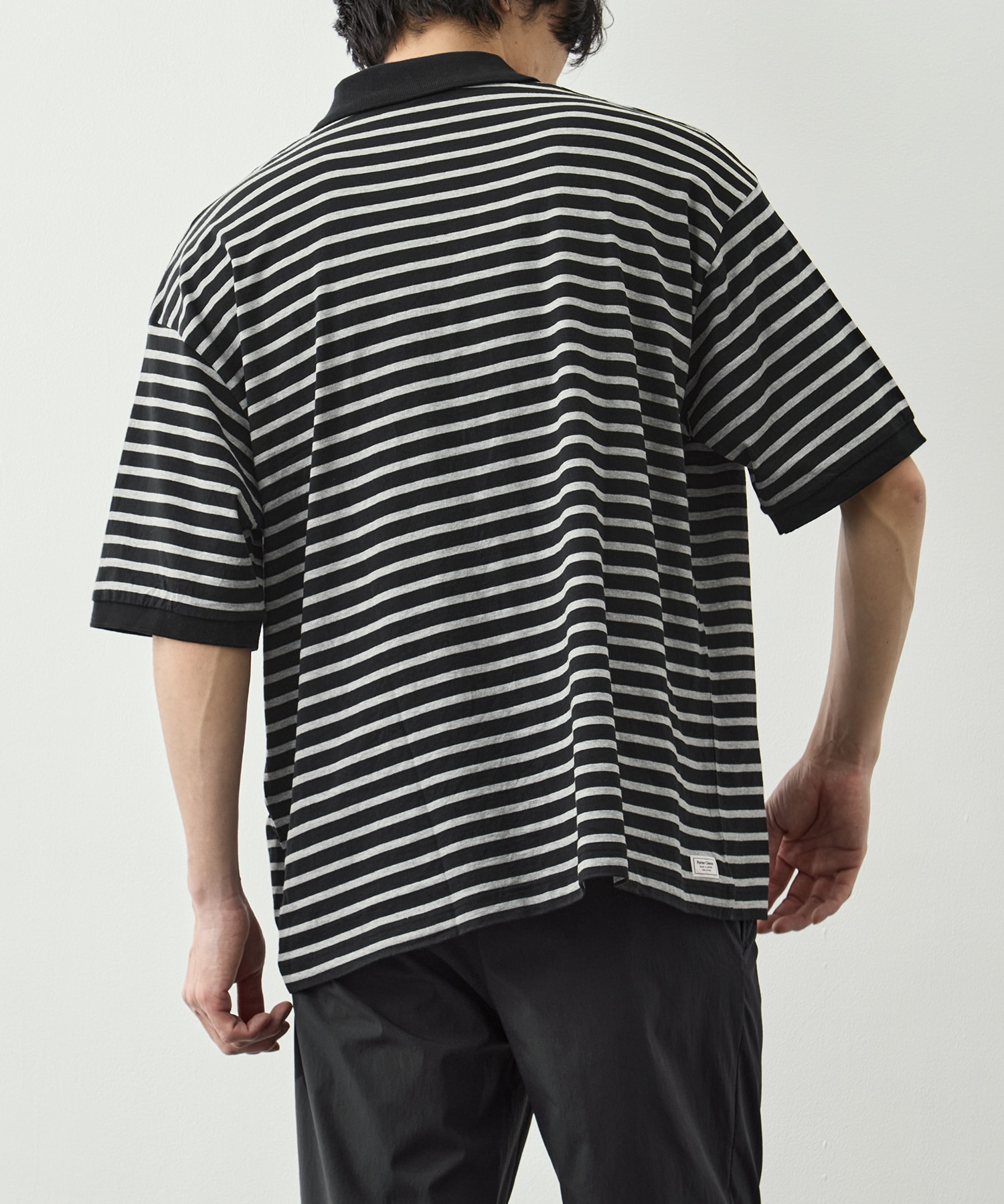 PC-006-3998-0010/BK/H.W BTNK BRDR OPN POLO SHIRT PORTER CLASSIC