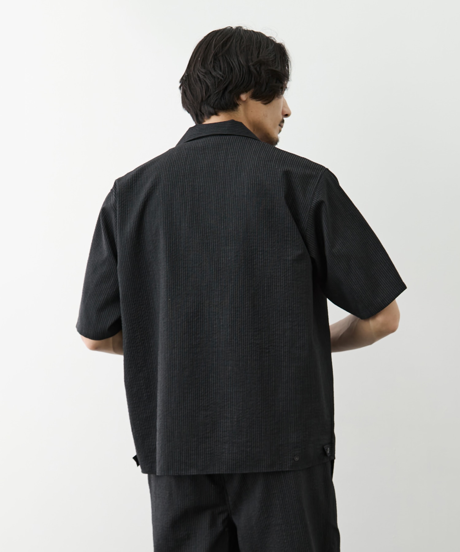 別注OPEN COLLAR S/S SHIRT WITH HEM TAB(2 BLACK): marka: MENS｜KEY