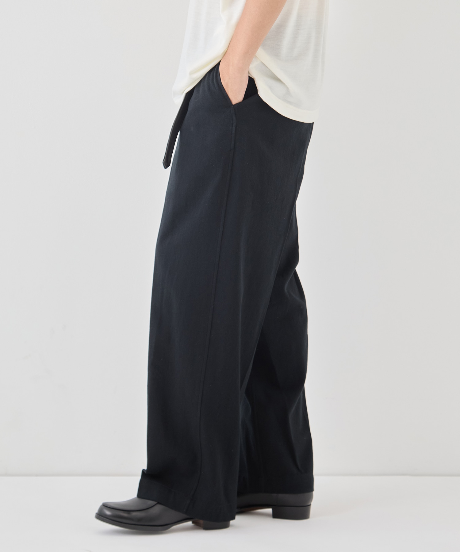 Denim-Leather Belted Trousers blurhms