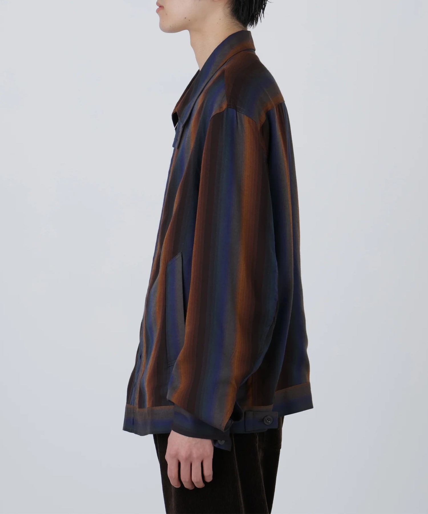 DRIZZLER JACKET -Wool Rayon Gradetion stripe- SEVEN BY SEVEN