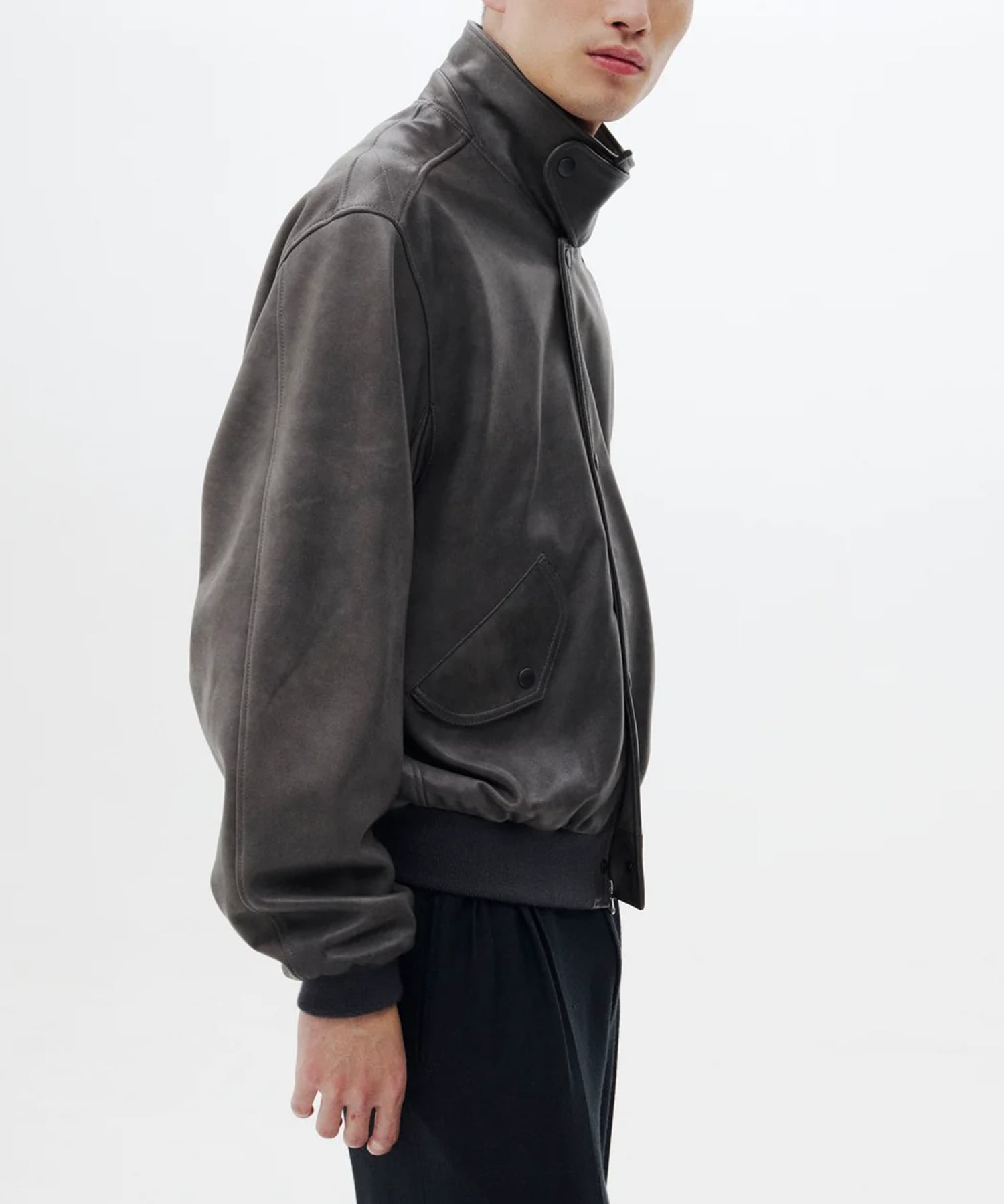 Lamb Leather Bomber Jacket YOKE