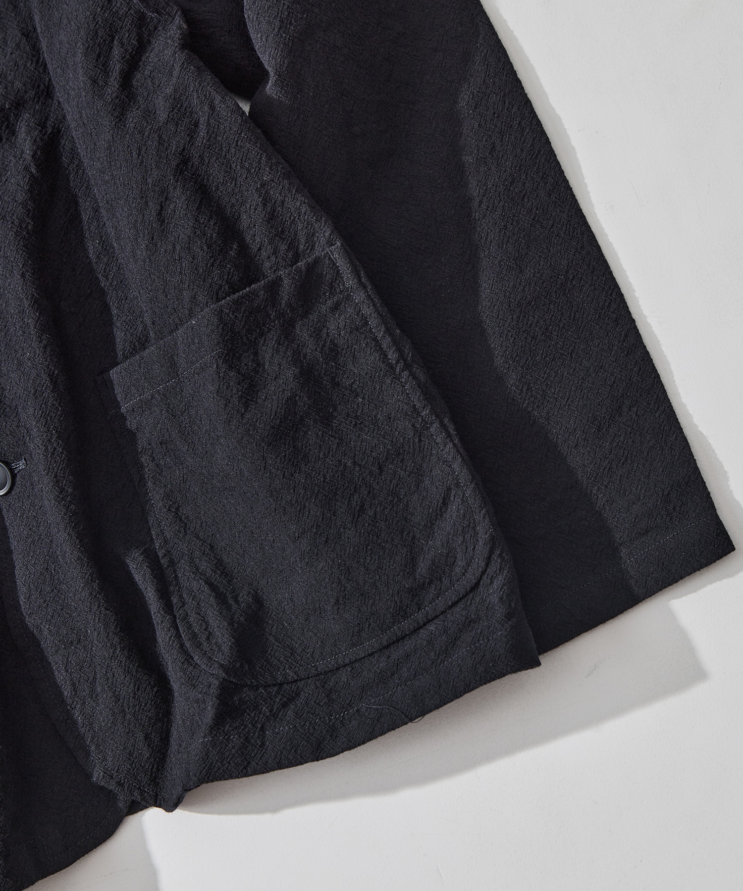 Stand Collar Jacket - Wool Diagonal Jacquard Needles