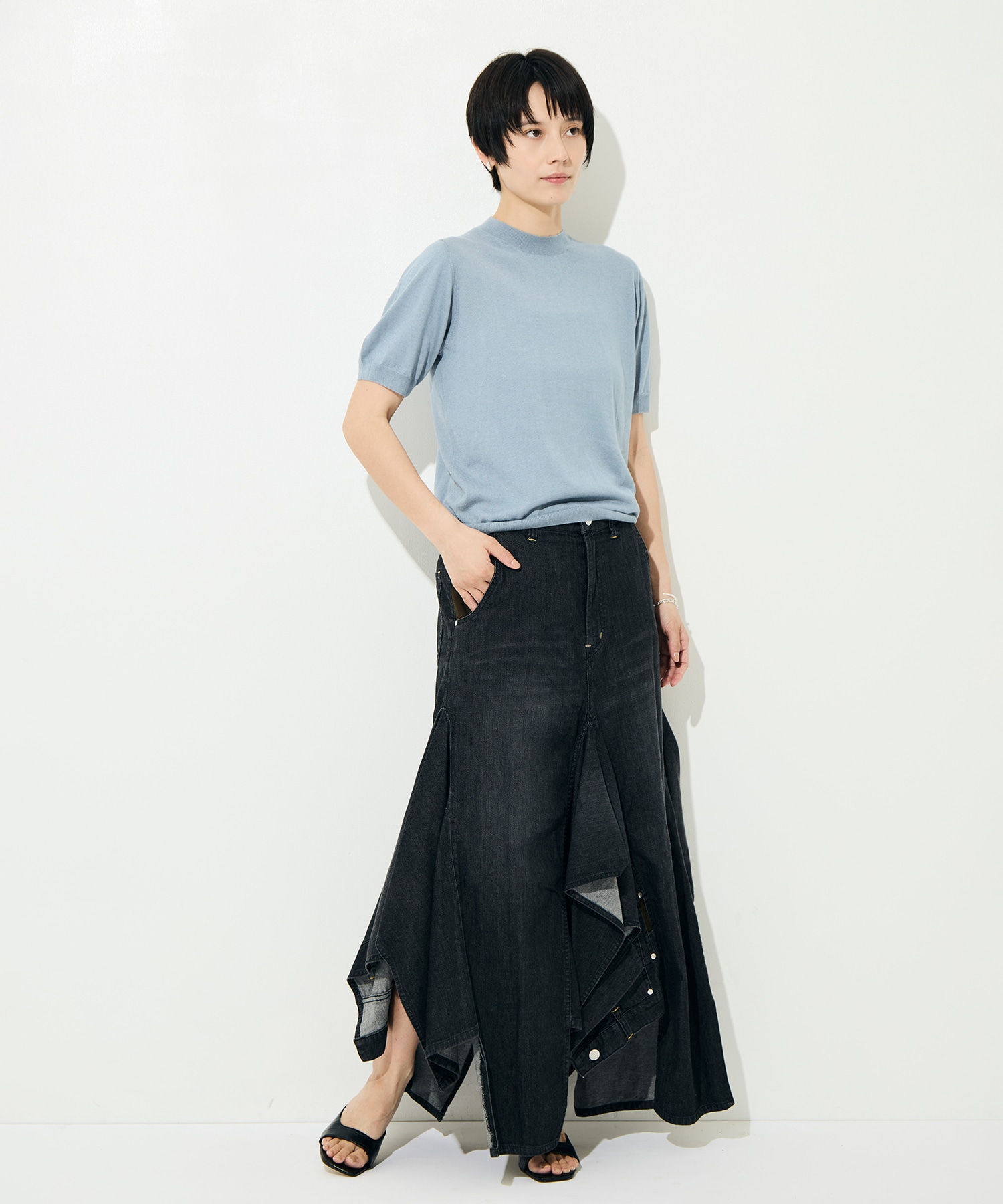 DOUBLE DENIM SKIRT BELPER