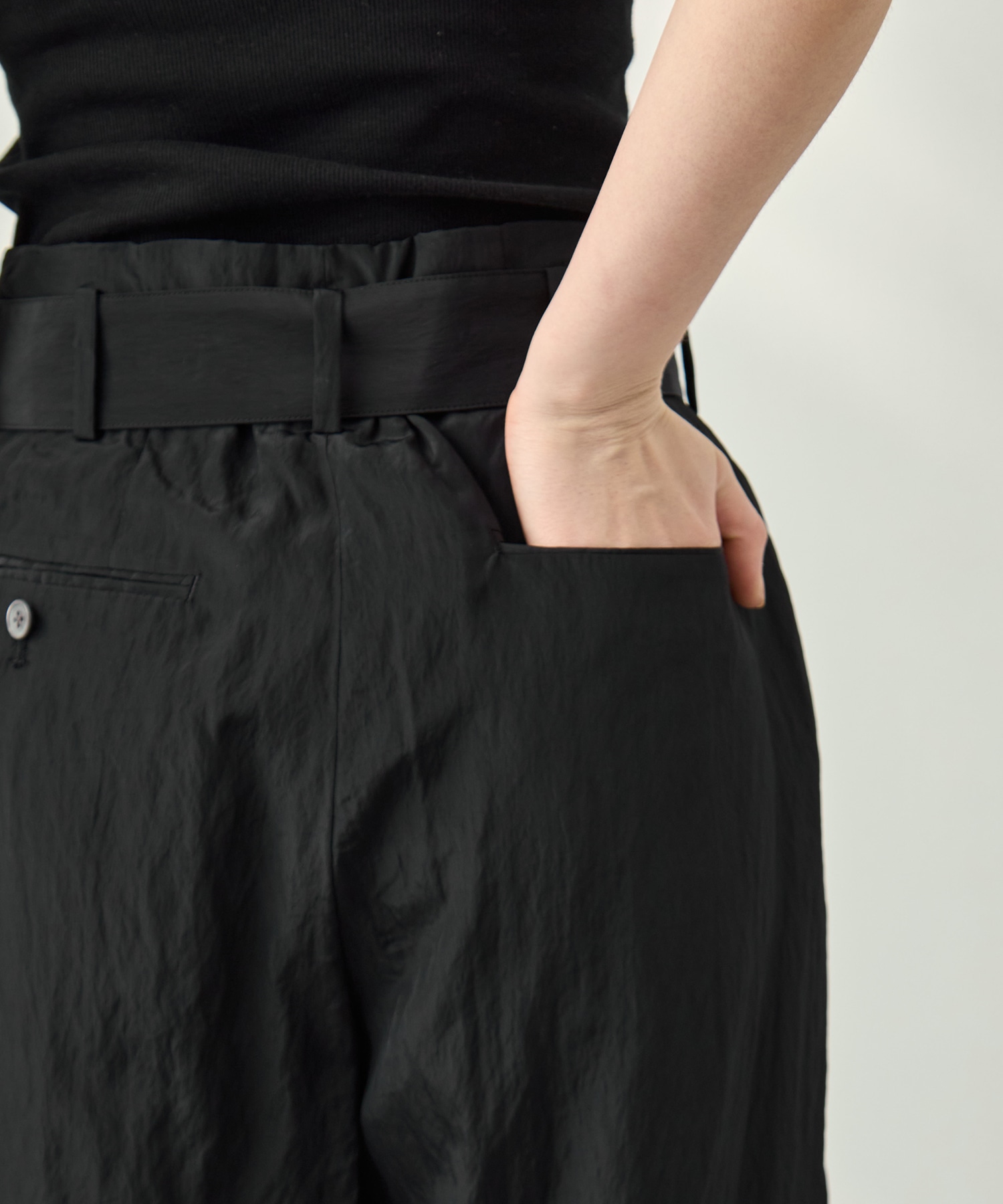 Viscose washer 2tuck belted wide pants 08sircus
