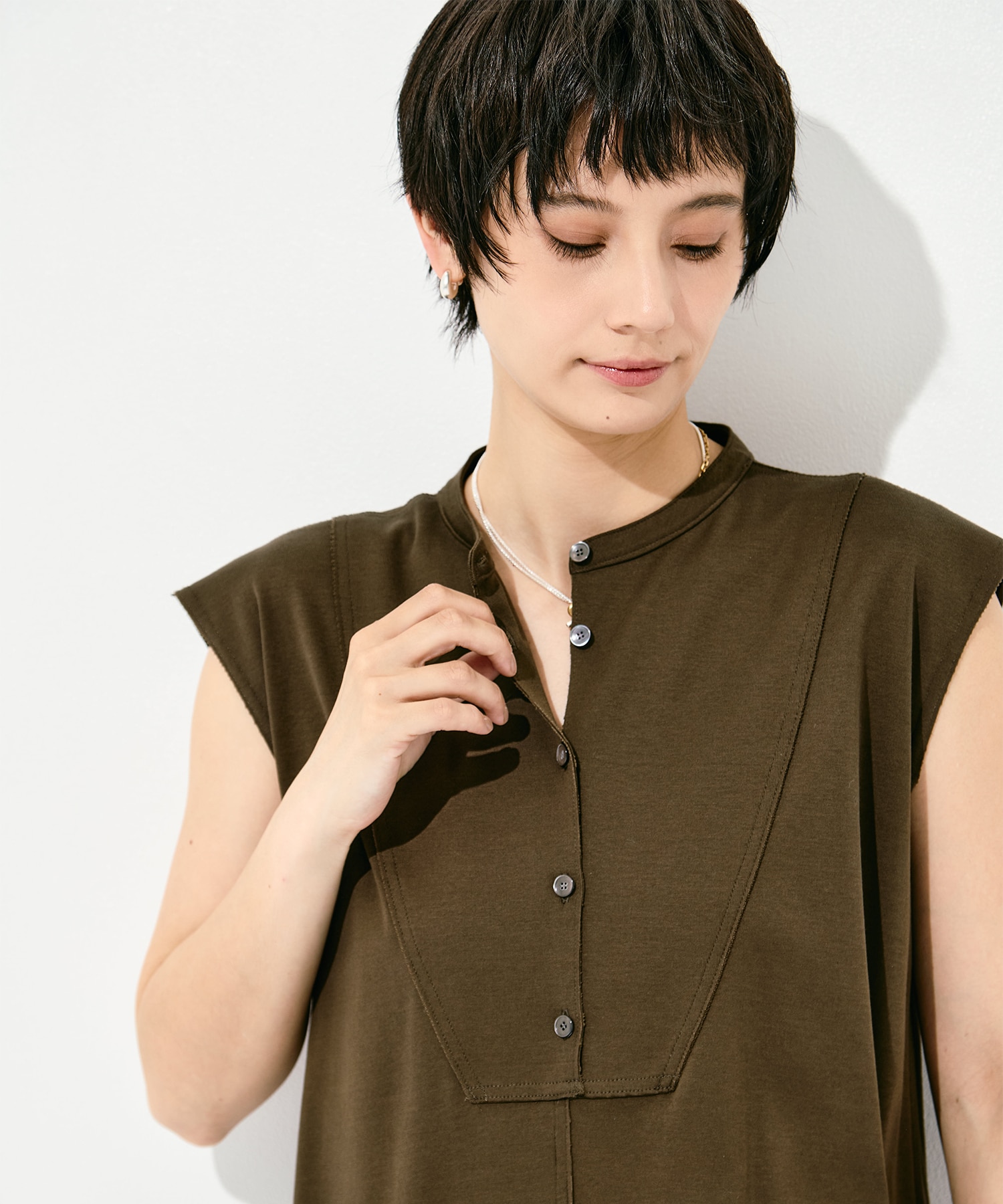 Sanfokin Cotton Bosom sleeveless dress WRAPINKNOT