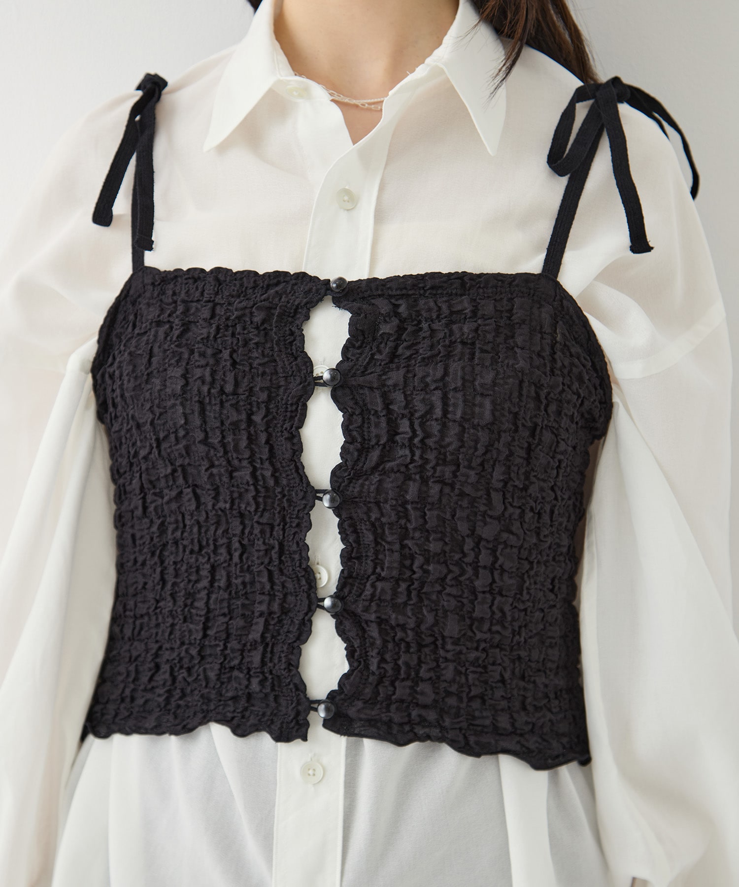 Shrink Lace Frill Camisole PHEENY