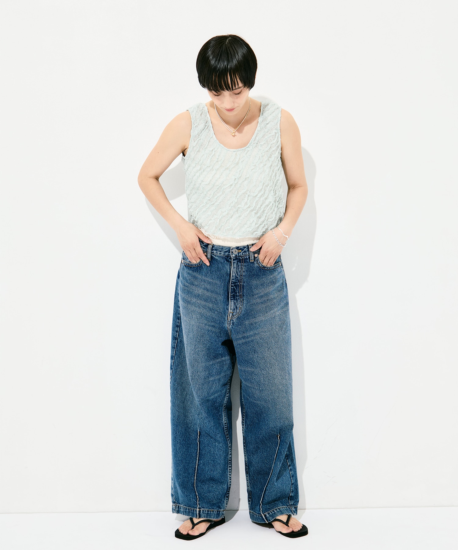 RUFFLE CHIFFON LAYER TOP muller of yoshiokubo