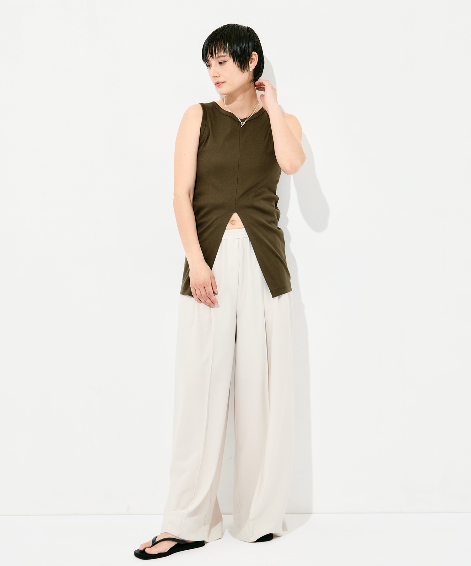 Sanfokin Cotton Slit Tanc-top WRAPINKNOT