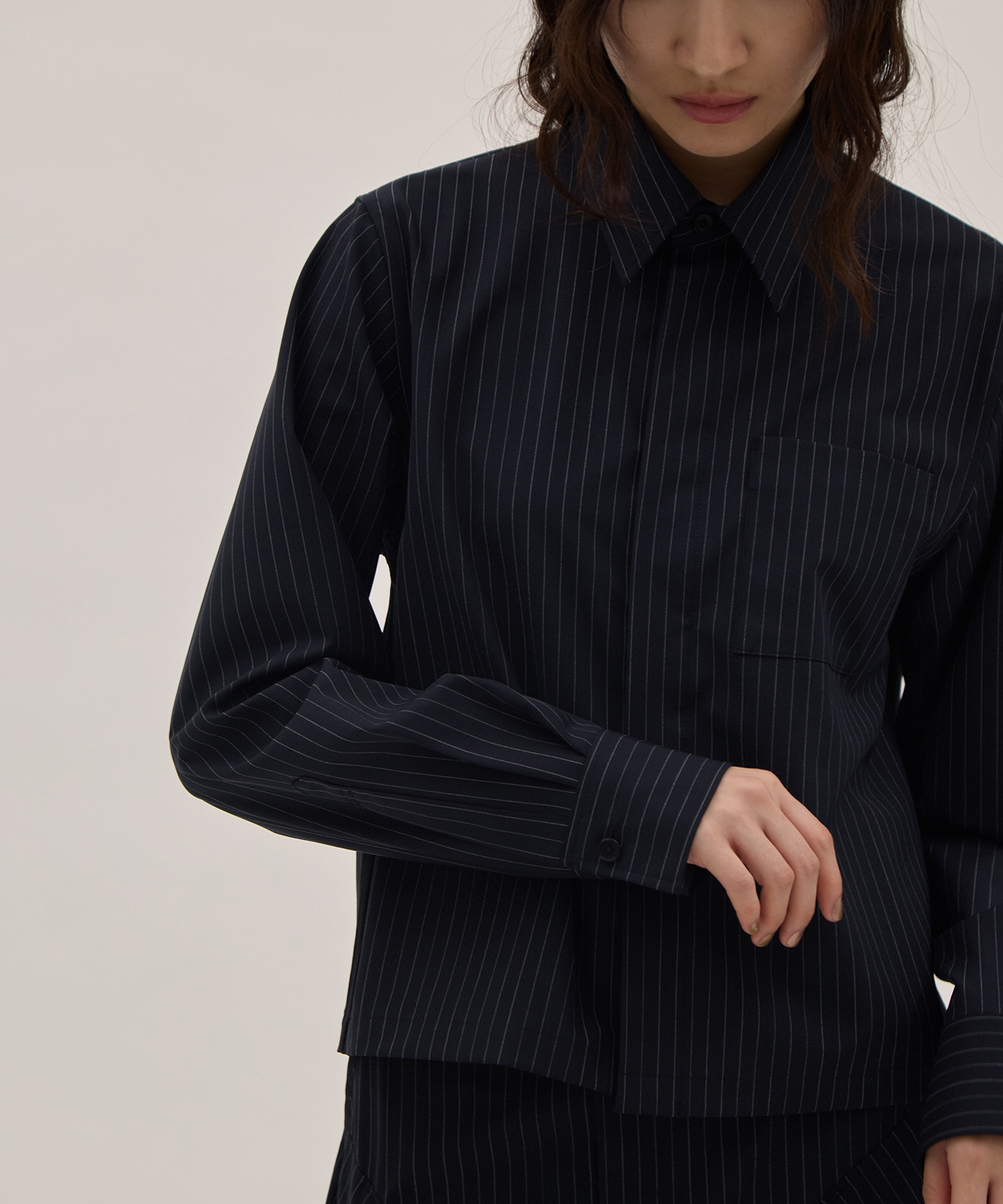 Wool stripe short shirt 08sircus