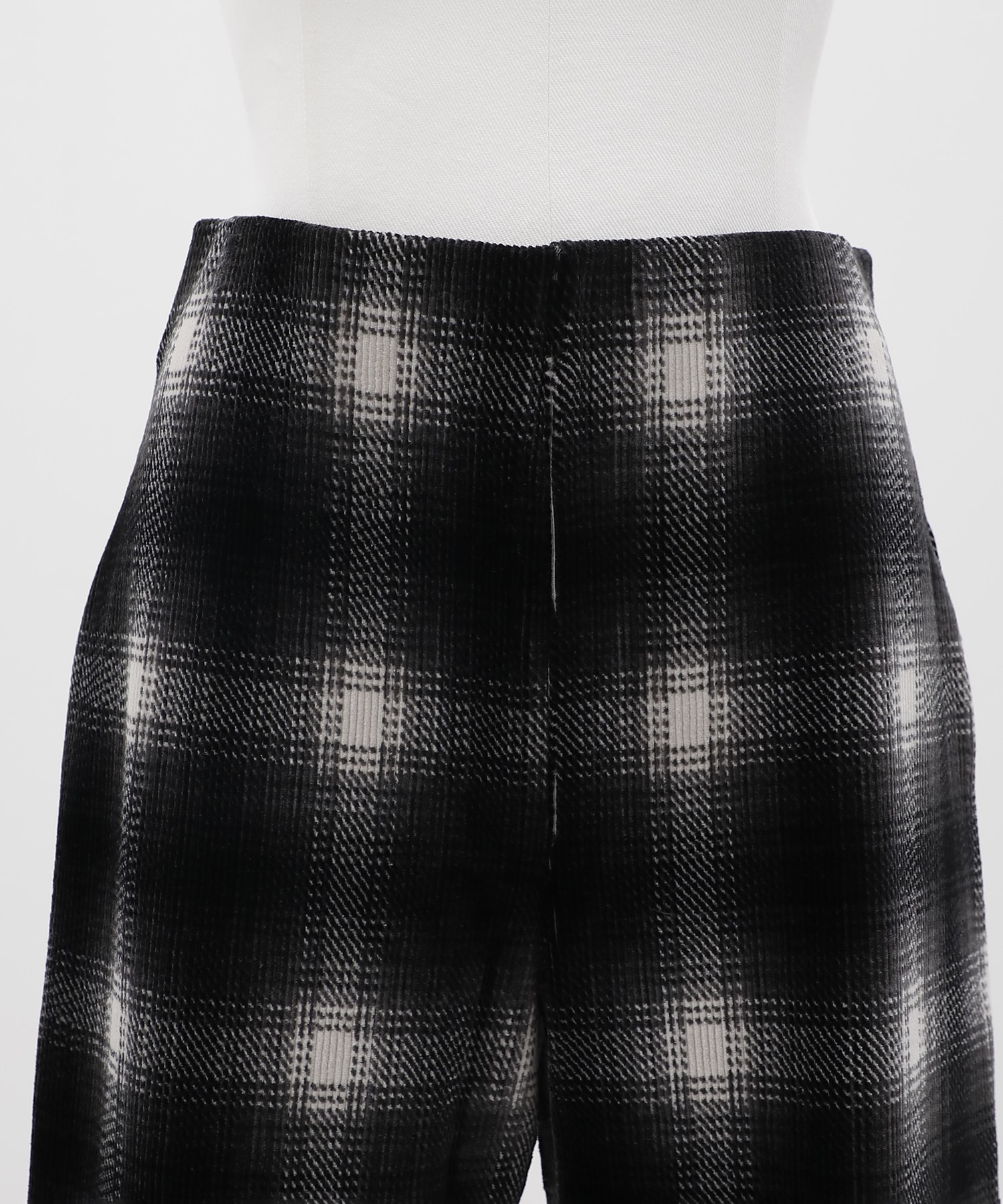 Ombre Check Stretch Corduroy Wide Pants PHEENY