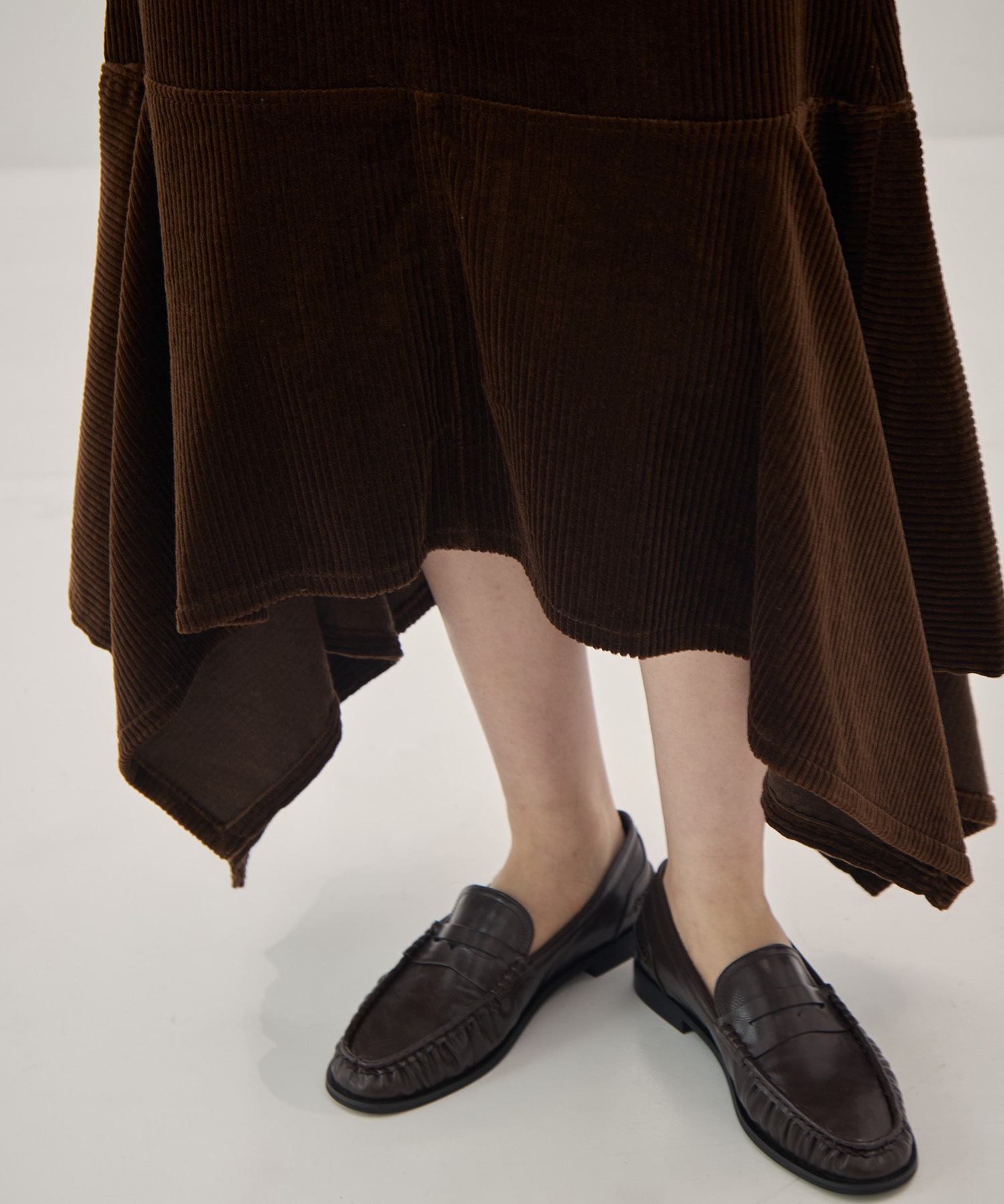 Corduroy panelled drape skirt 08sircus