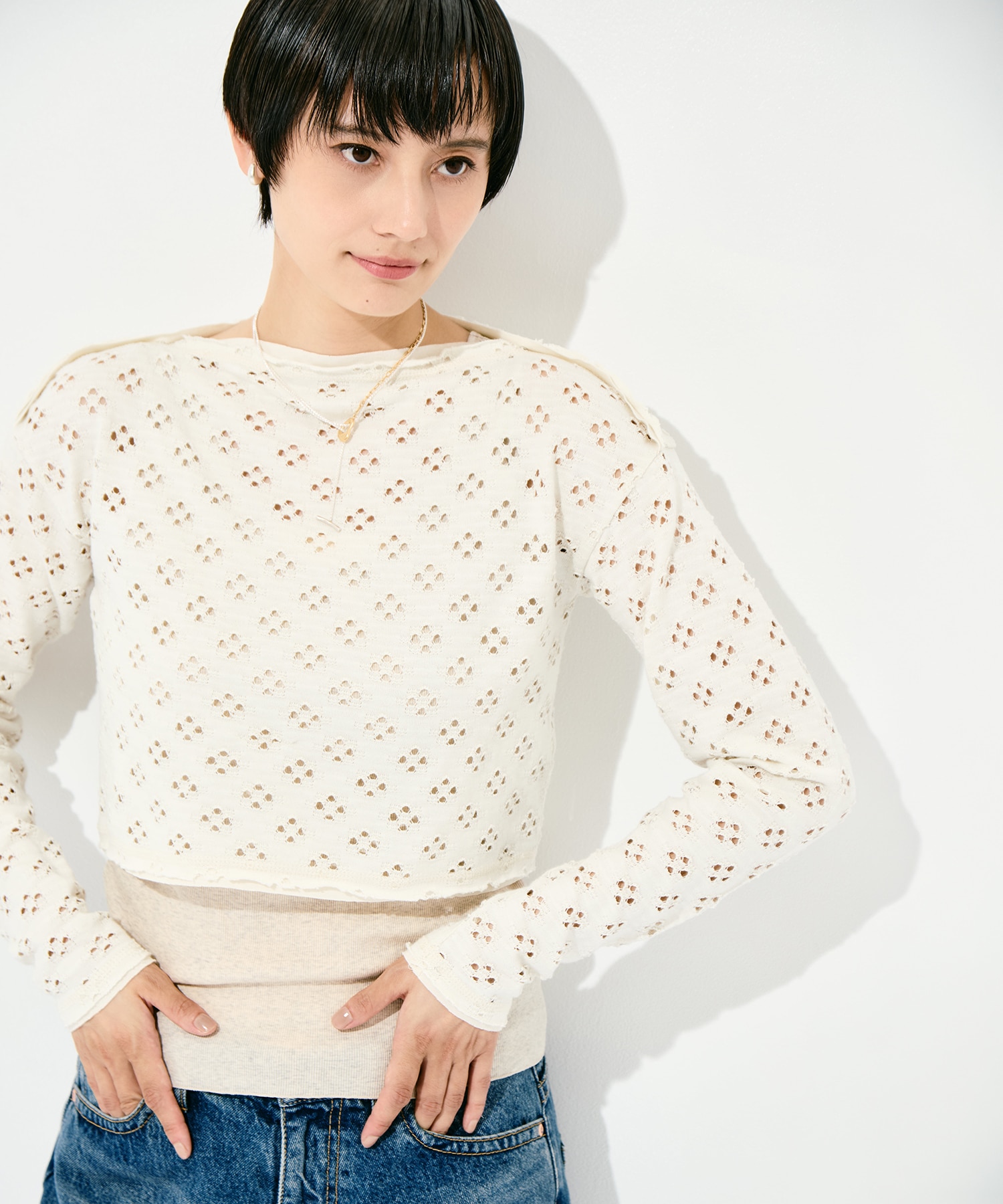 Two-Ways Spencer Basque Shirt - Cutwork RhodolirioN
