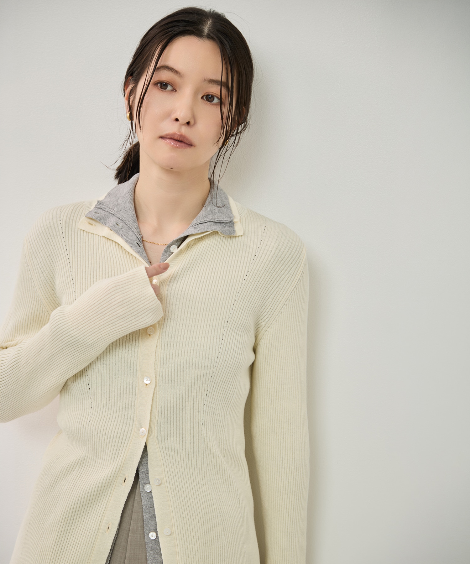 カシミアブレンドニットカーディガン KEY TIMEZ