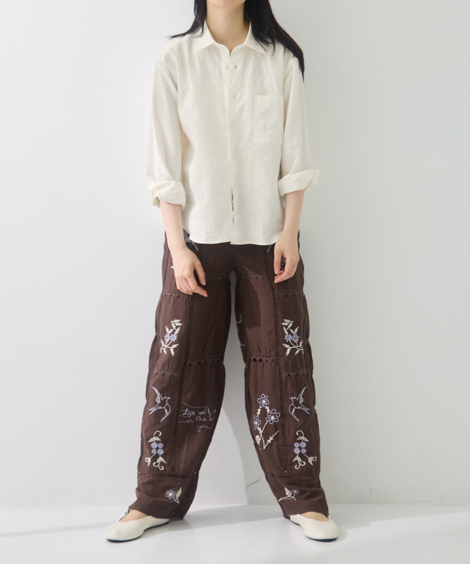 Embroidery Patchwork Trousers TODAYFUL