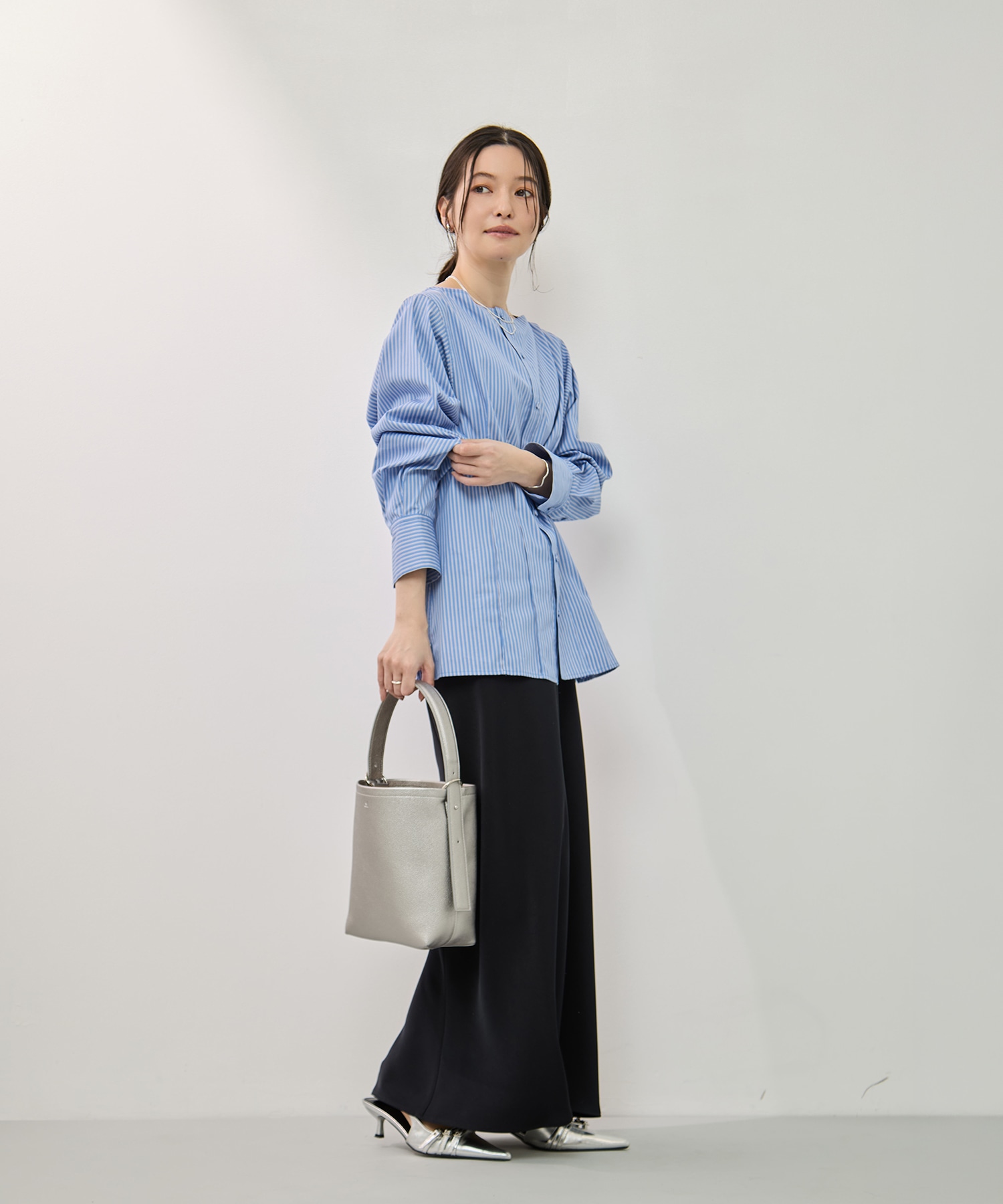 ダブルサテンナロースカート KEY TIMEZ