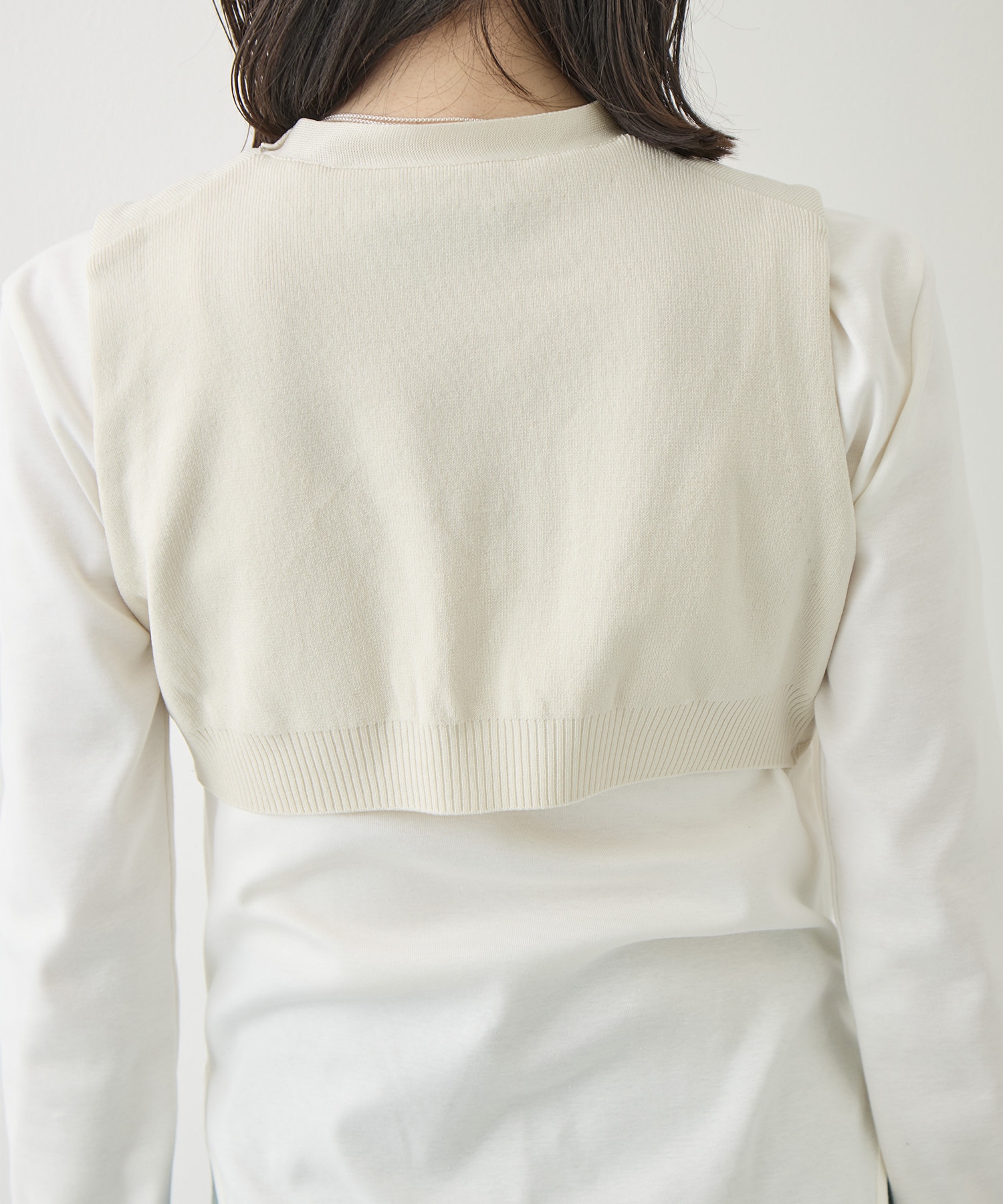 CURVED HEM KNIT TOPS TAN