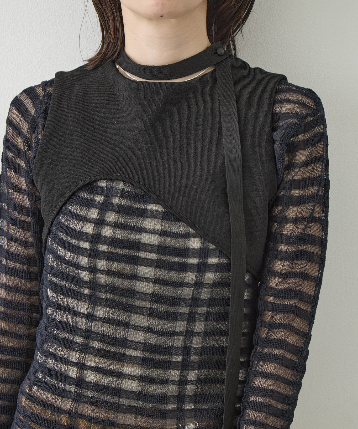 CURVED HEM KNIT TOPS TAN