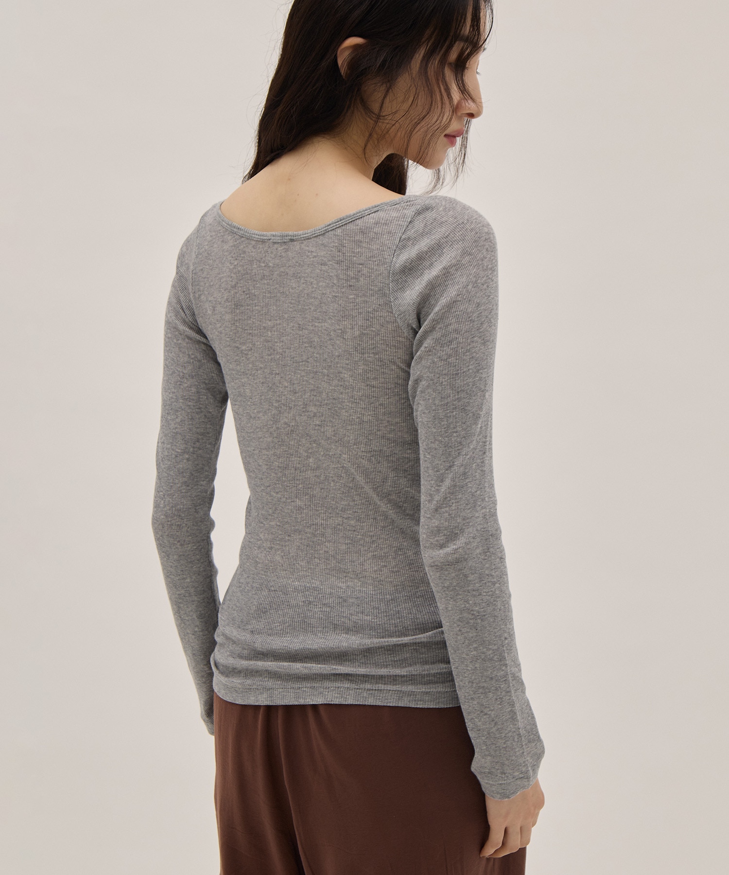 COMPACT RIB LONG SLEEVE T-SHIRT ATON