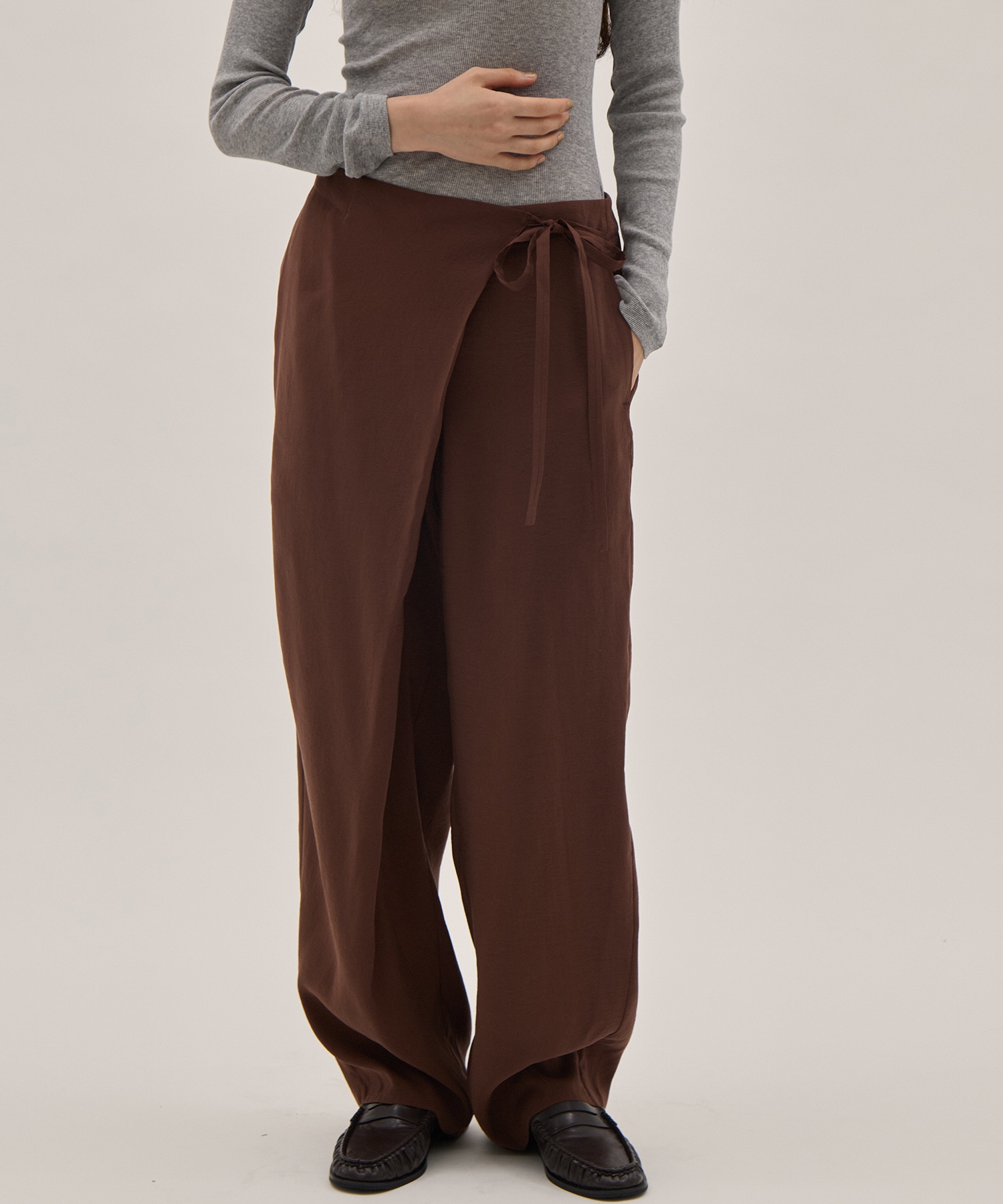 RAYON-POLYESTER BROAD TROUSERS YLEVE