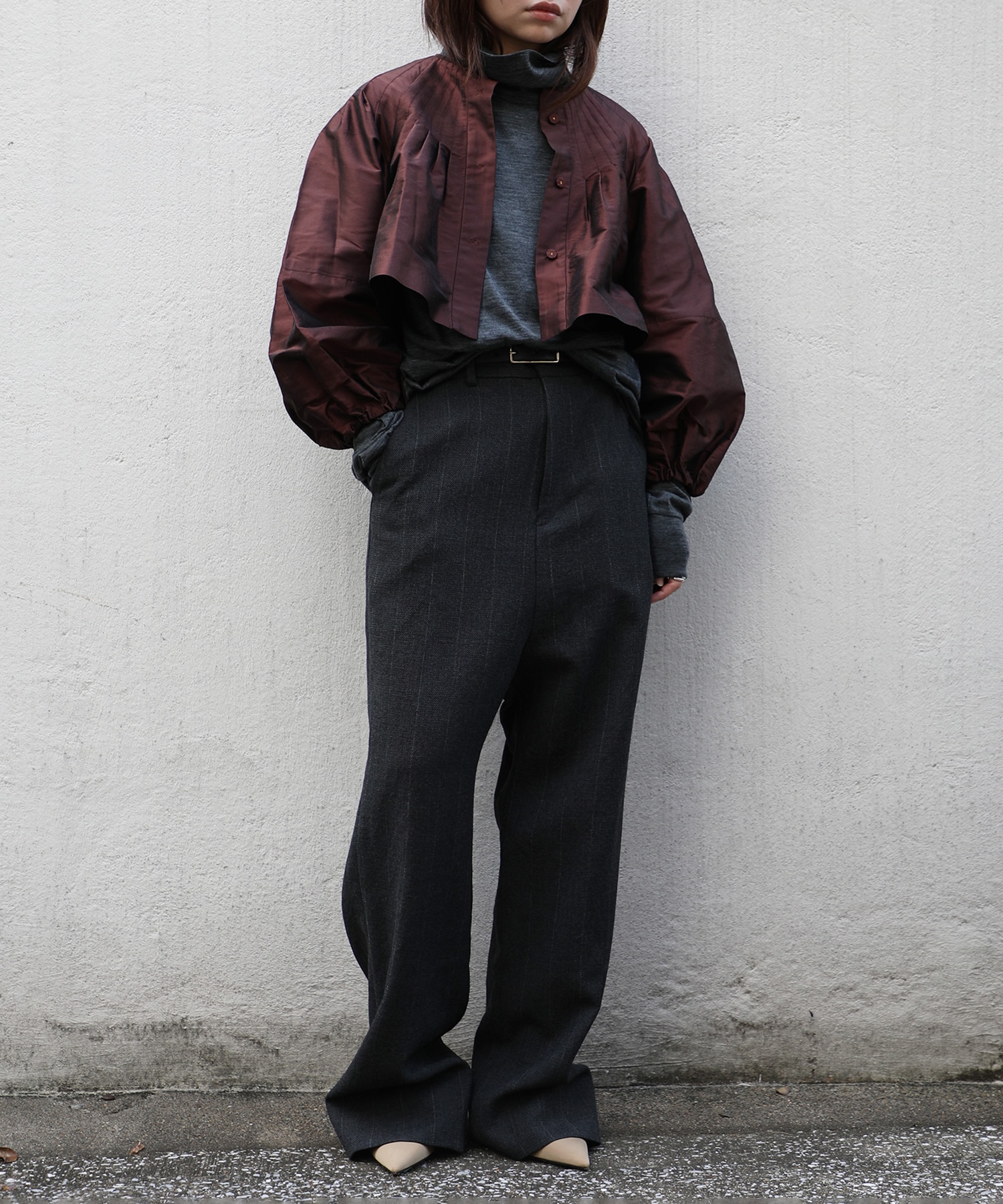 SILK DUPION CROPPED JK TOURNON.