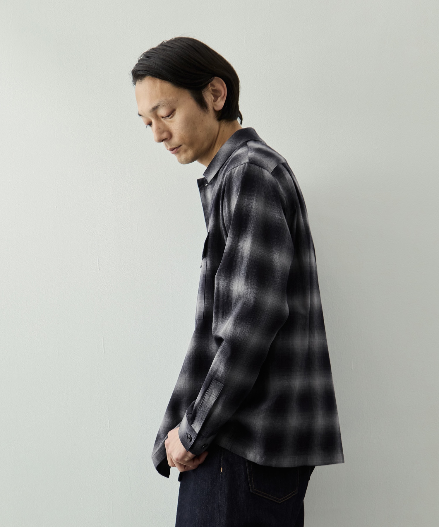 ロープインディゴオンブレCPOシャツ KEY TIMEZ