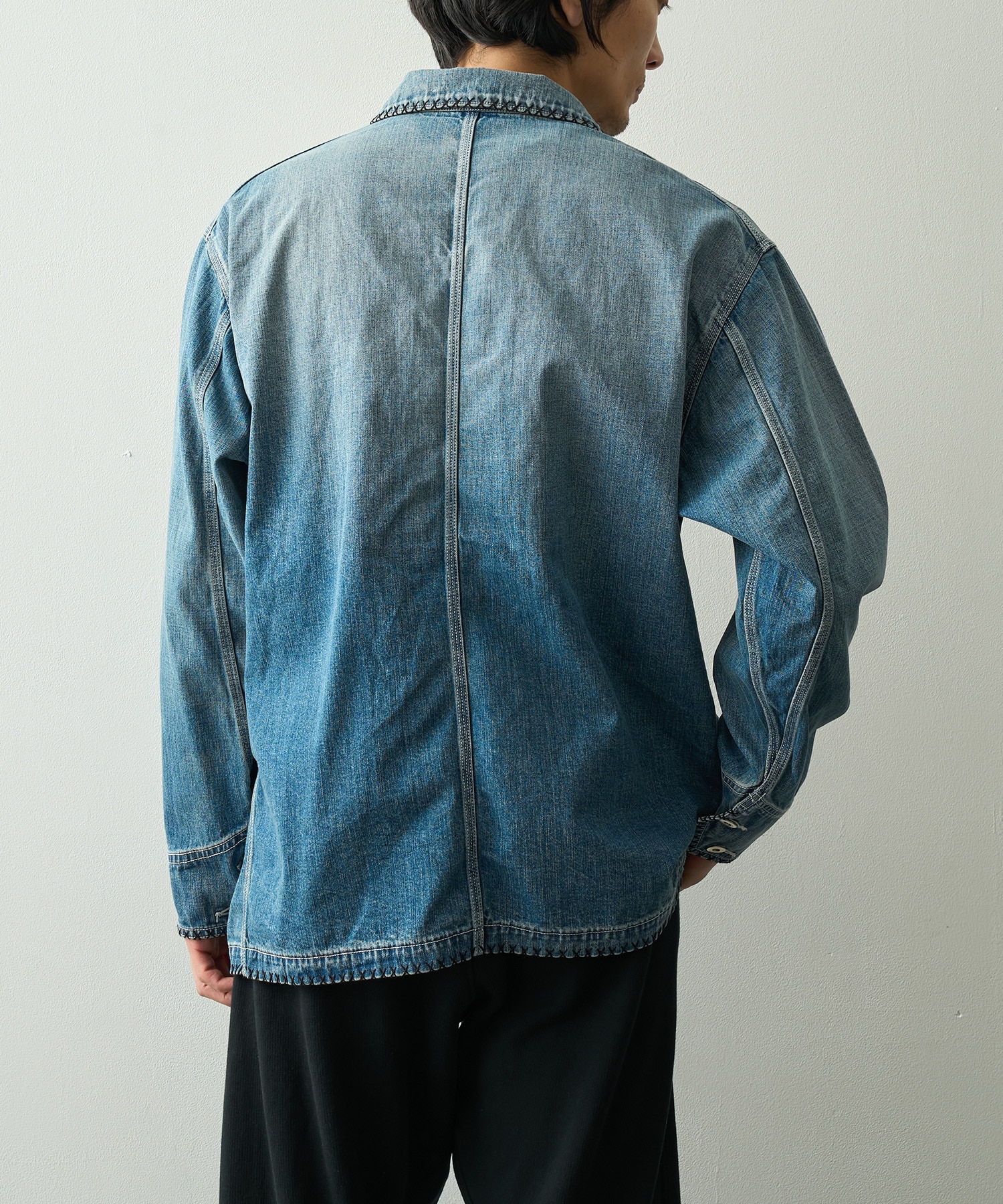 Hand-Embroidered Denim Coverall KHOKI