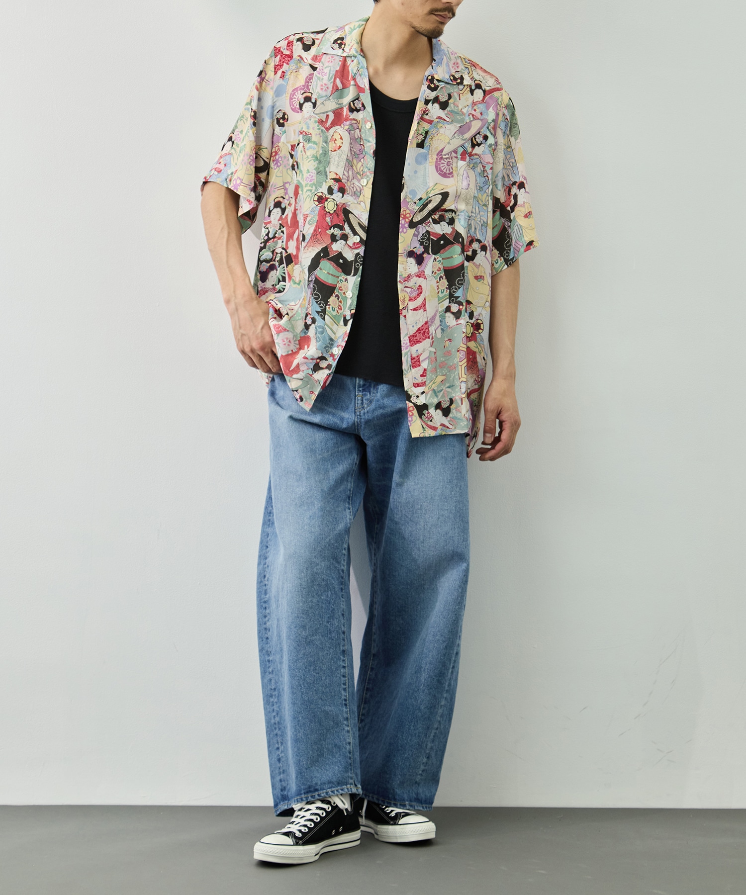 SILK CUPRO SHORT SLEEVE ALOHA SHIRT〈MAIKO〉 NIPOALOHA