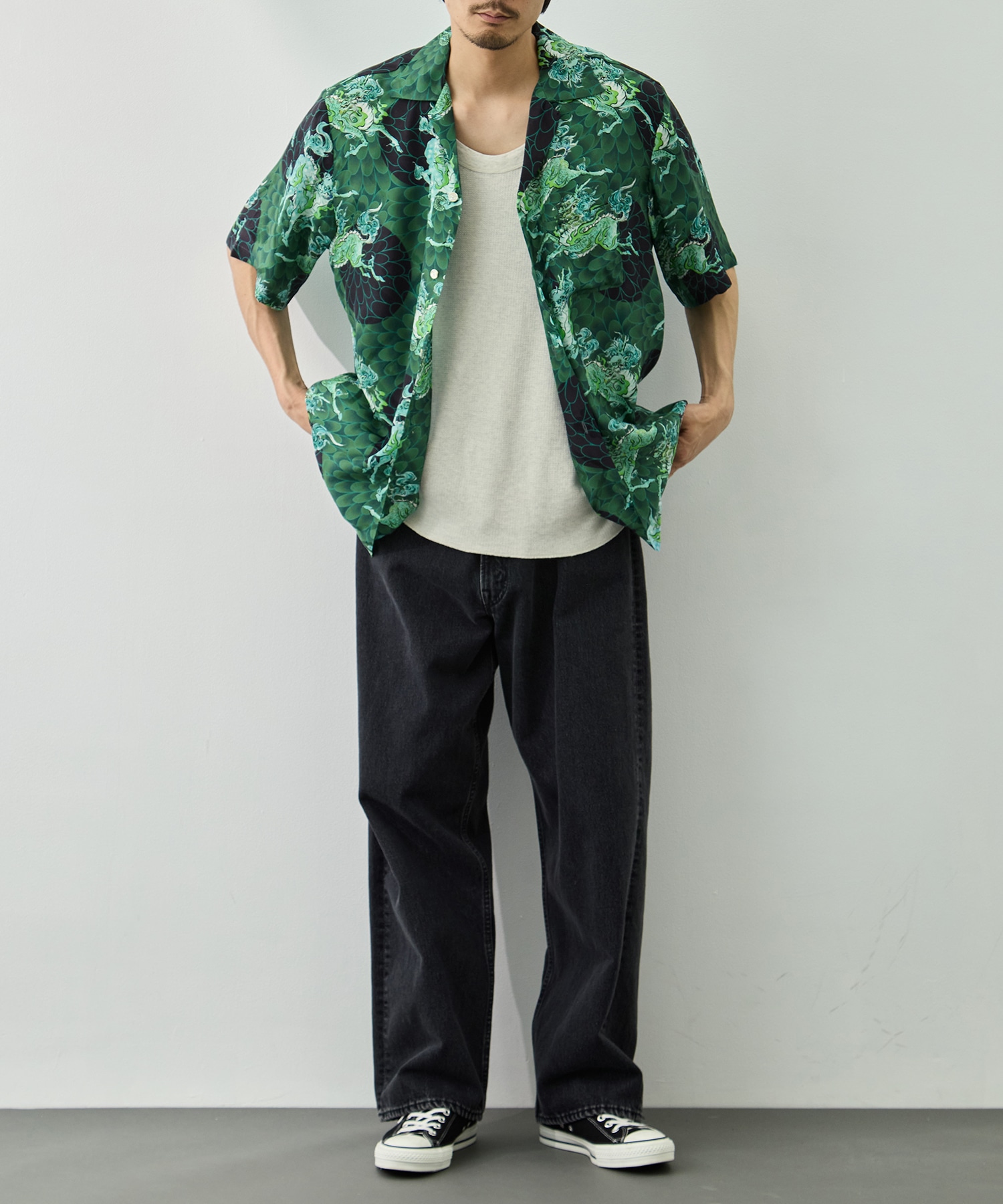 SILK CUPRO SHORT SLEEVE ALOHA SHIRT NIPOALOHA