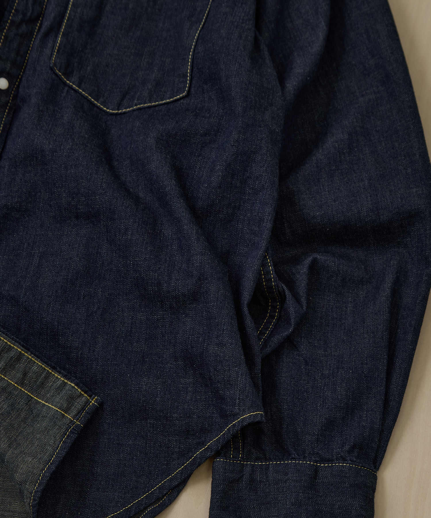 OW 8.5oz DENIM WESTERNSHIRT(ノコギリ型フラップ) REMI RELIEF