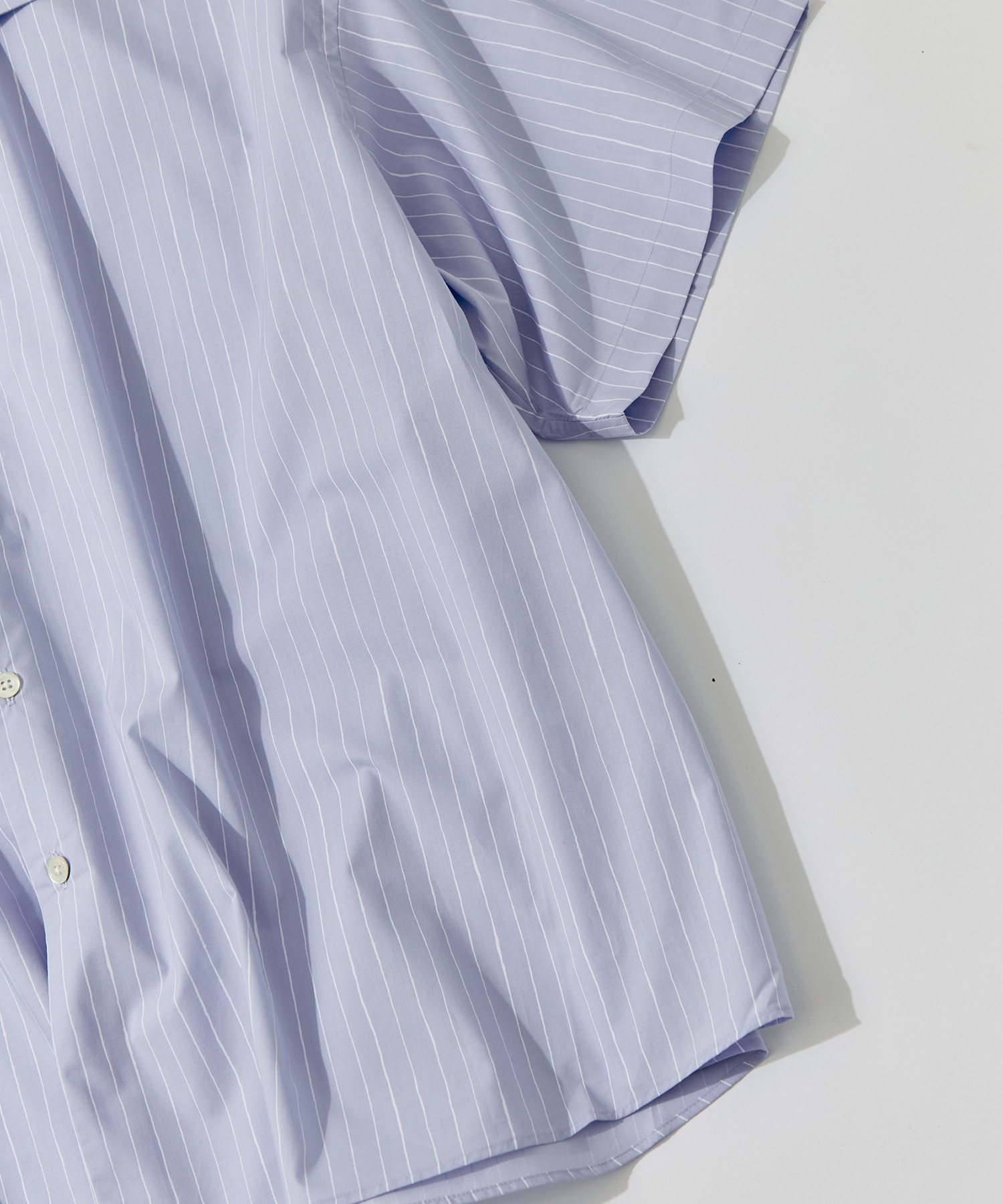 COTTON STRIPE OPEN COLLAR SS SHIRT S.F.C