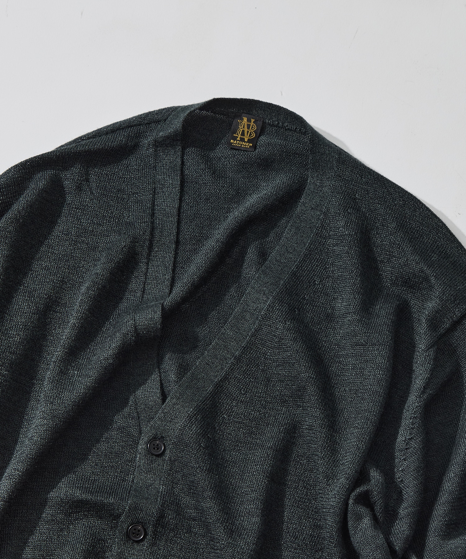 別注 RAMIE WOOL V NECK CARDIGAN BATONER