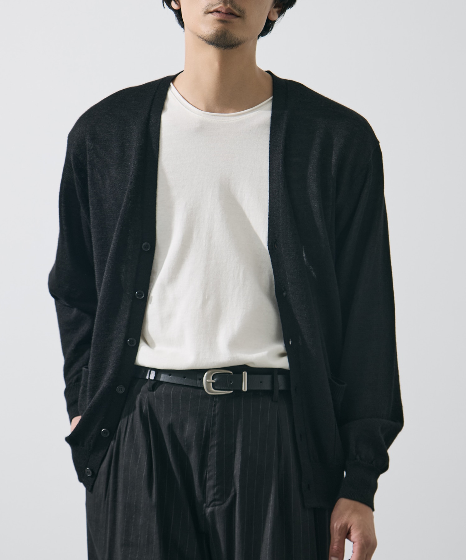 別注 RAMIE WOOL V NECK CARDIGAN BATONER