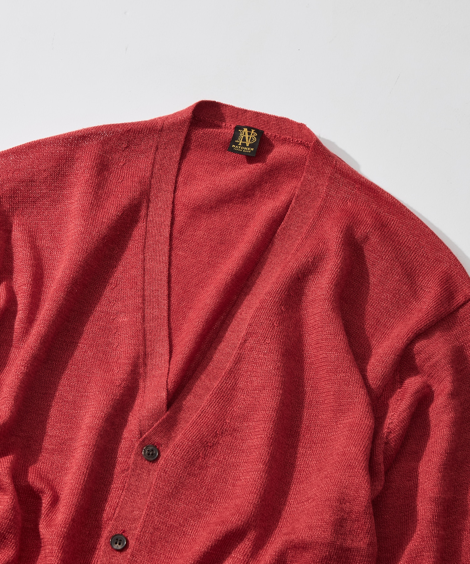 別注 RAMIE WOOL V NECK CARDIGAN BATONER