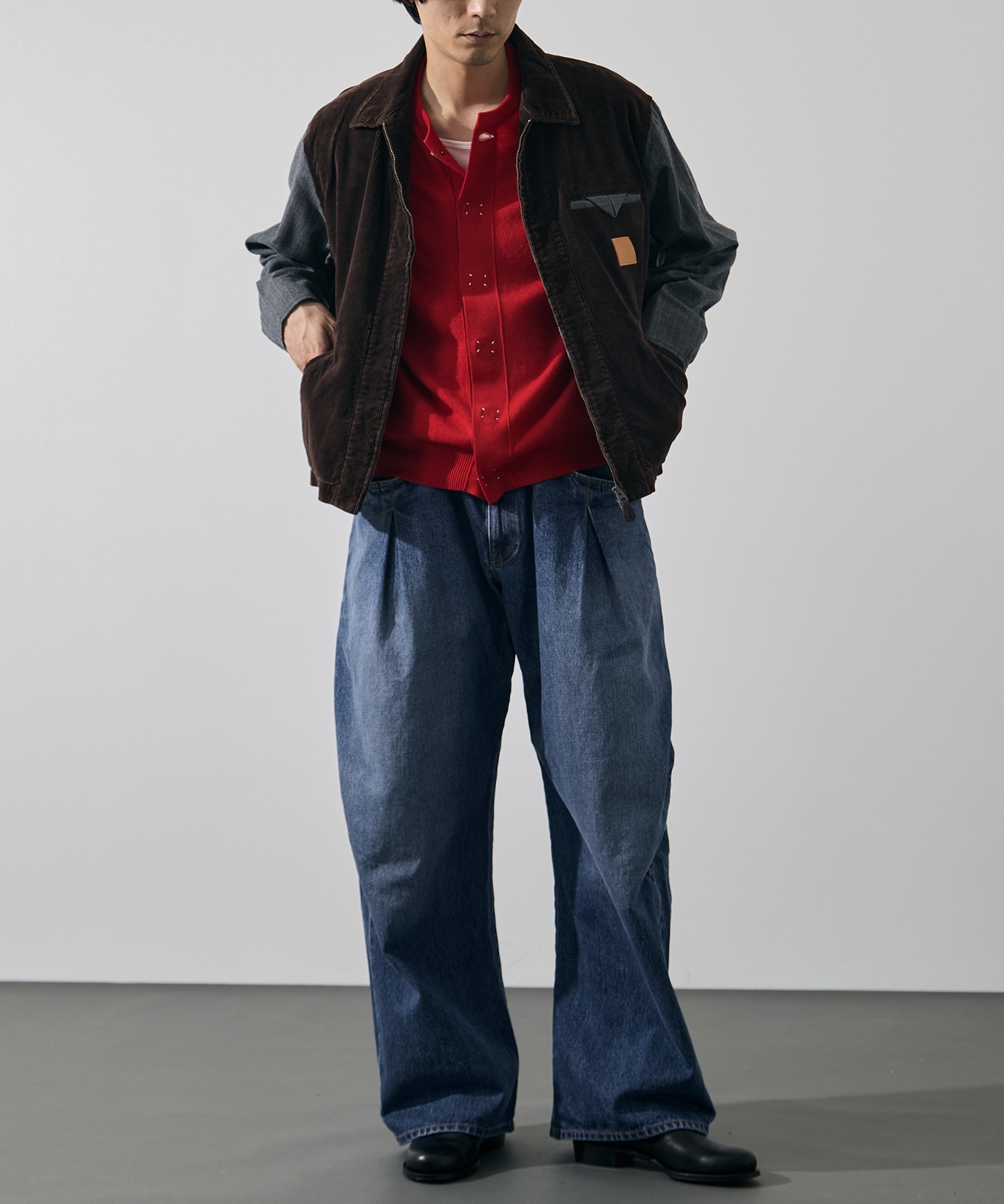 3D cutting denim pants KHOKI
